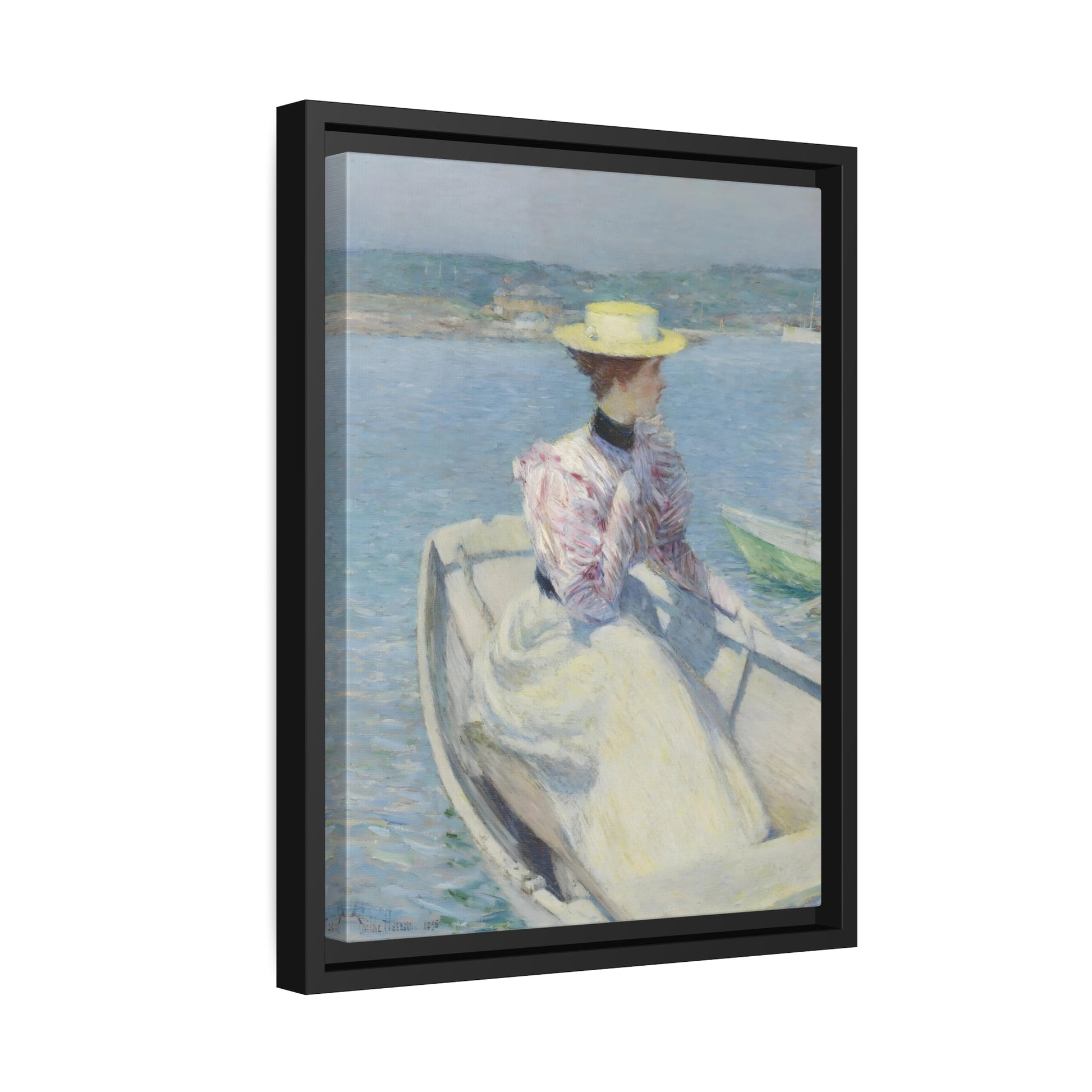 Childe Hassam White Dory Gloucester - Framed Canvas Art Reproduction