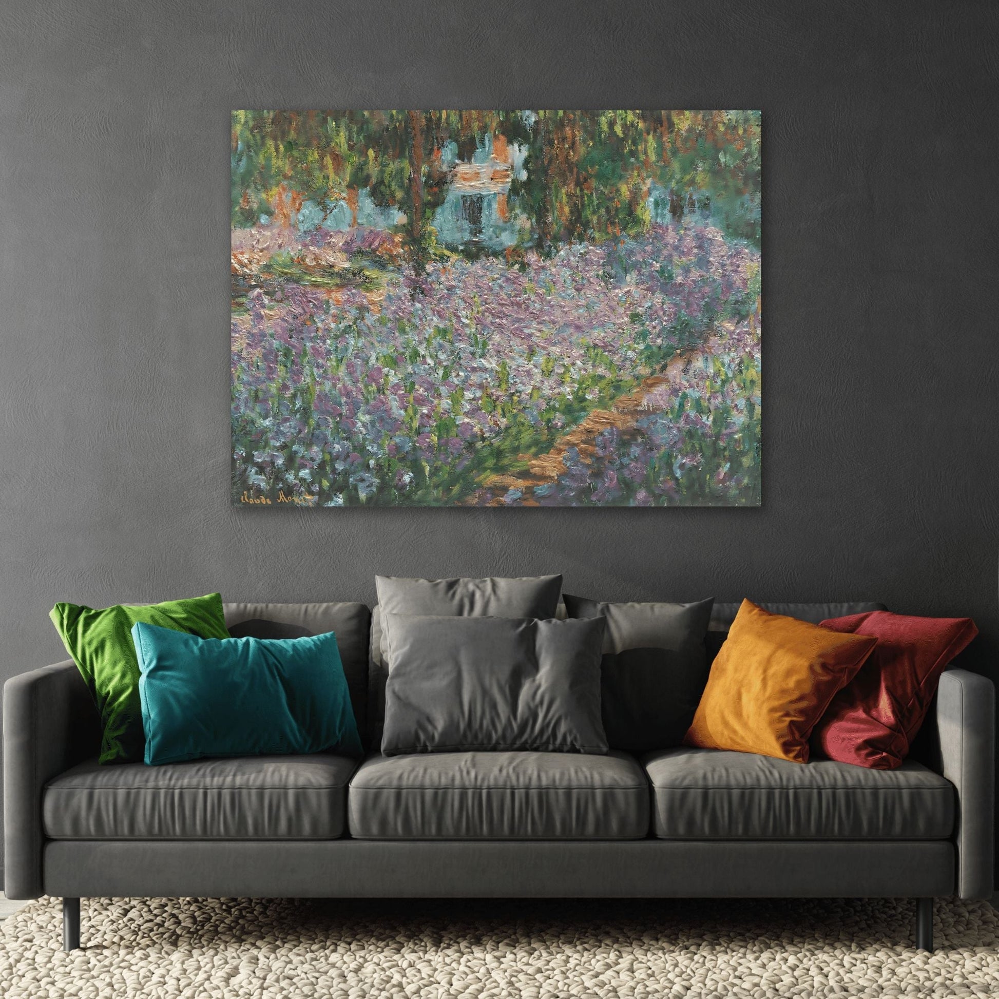 Claude Monet Artists Garden Giverny Colorful Landscape - Canvas Wall Art Print