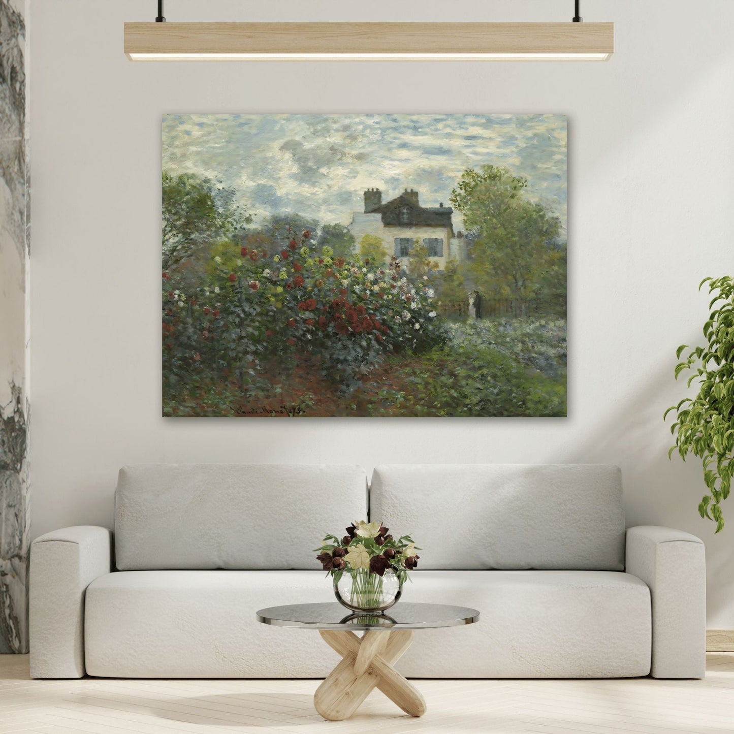 Claude Monet Garden of Monet at Argenteuil - Canvas Wall Art Reproduction