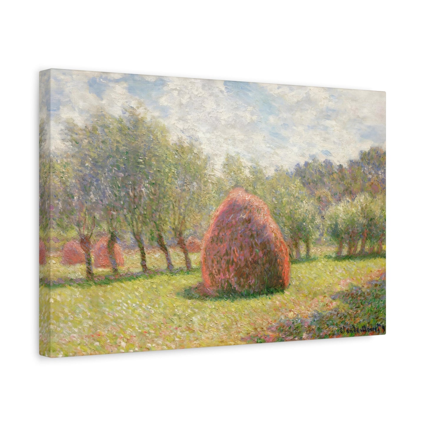 Claude Monet Grindstones in Giverny - Framed Canvas Wall Art Print