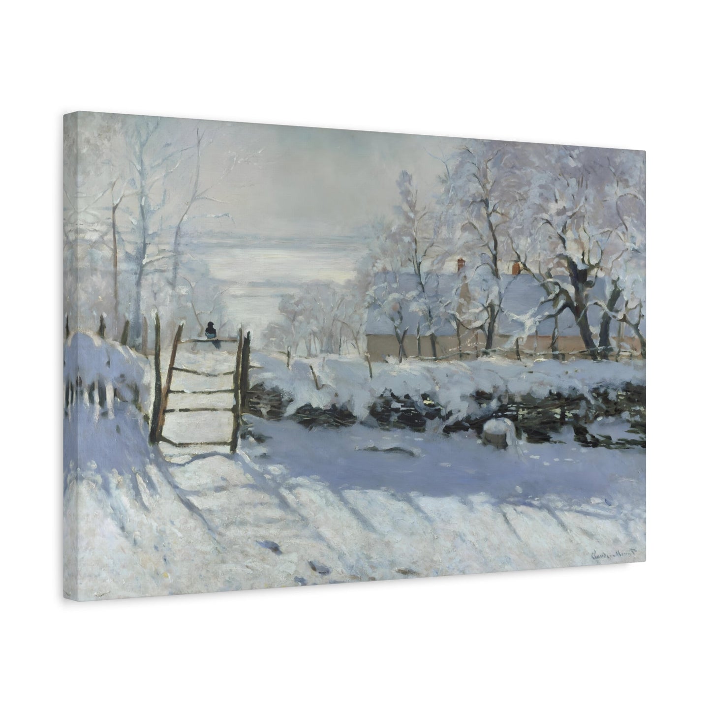 Claude Monet Magpie - Snow Canvas Wall Art Print Reproduction