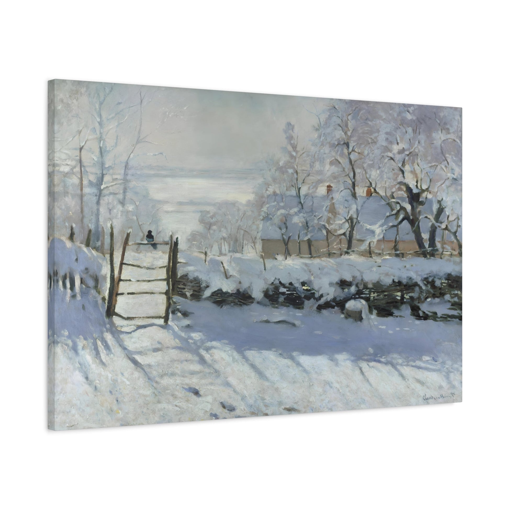 Claude Monet Magpie - Snow Canvas Wall Art Print Reproduction