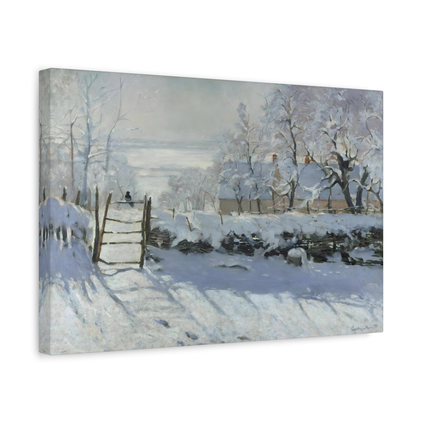 Claude Monet Magpie - Snow Canvas Wall Art Print Reproduction