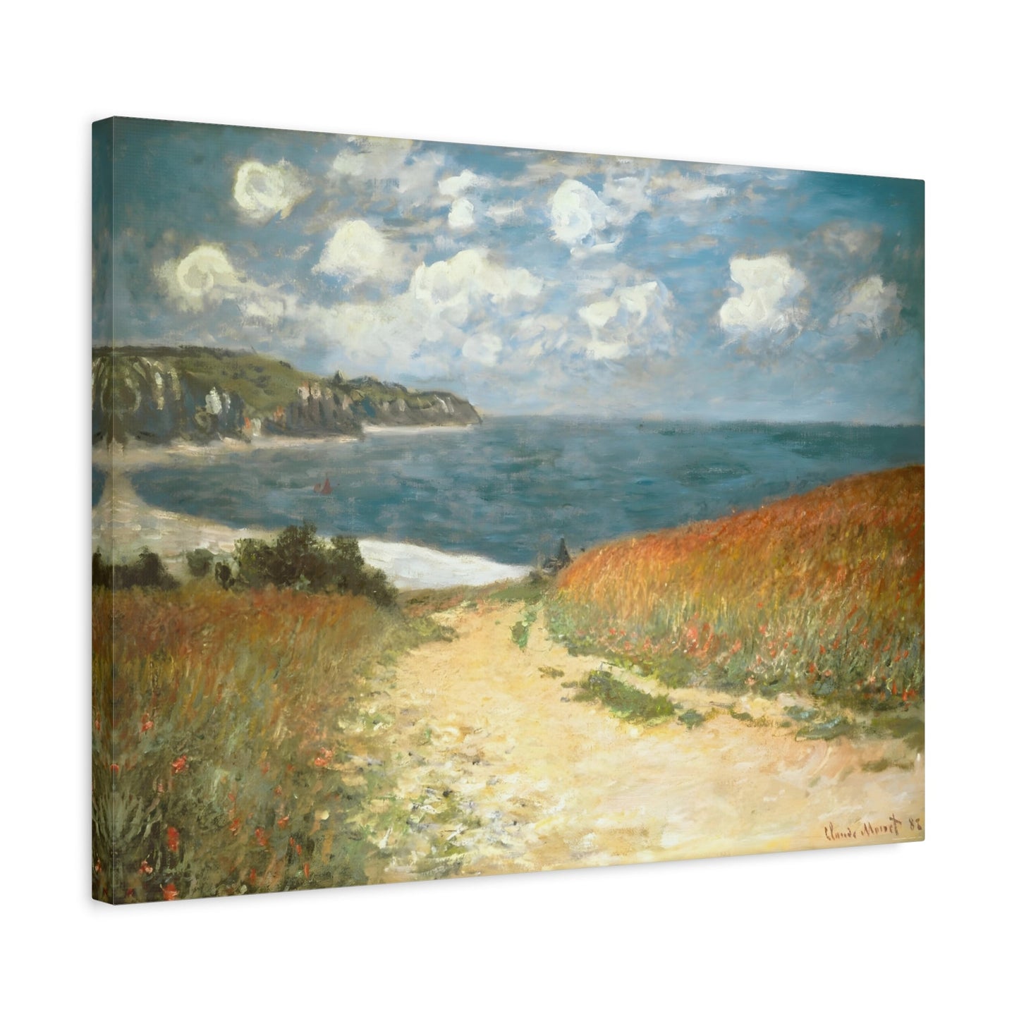 Claude Monet Path in the Wheat in Pourville - Canvas Print Coastal Landscape