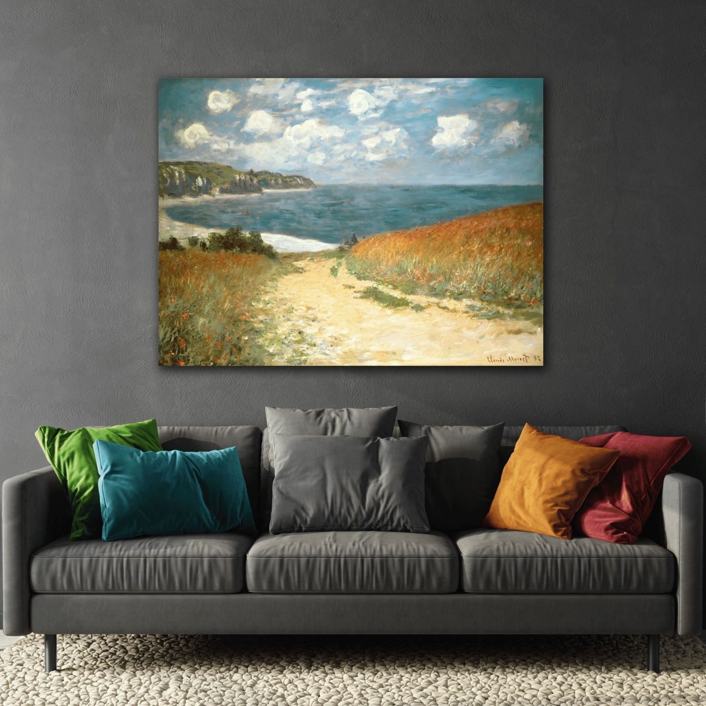 Claude Monet Path in the Wheat in Pourville - Canvas Print Coastal Landscape