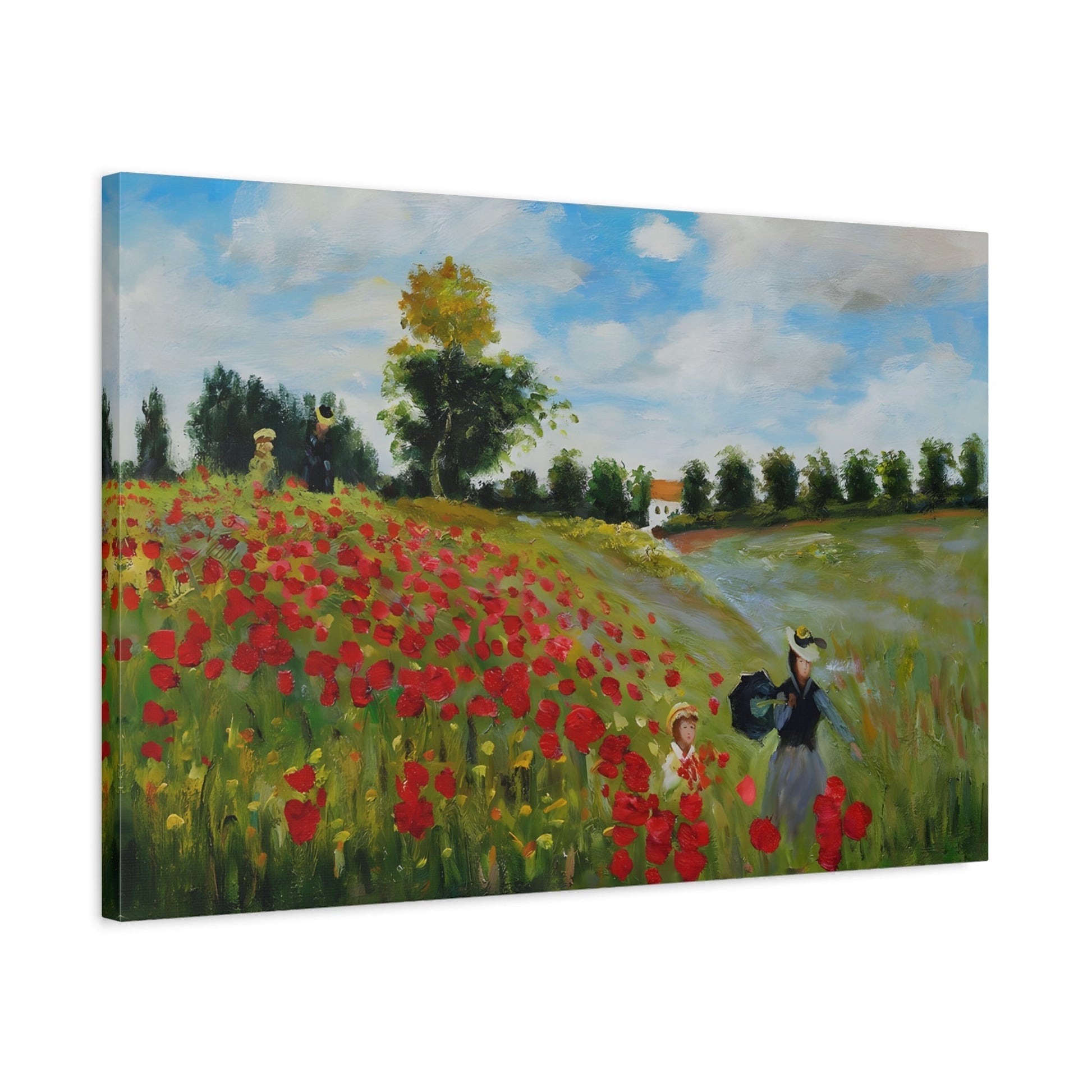 Claude Monet Poppy Field - Colorful Flowers Landscape Canvas Print