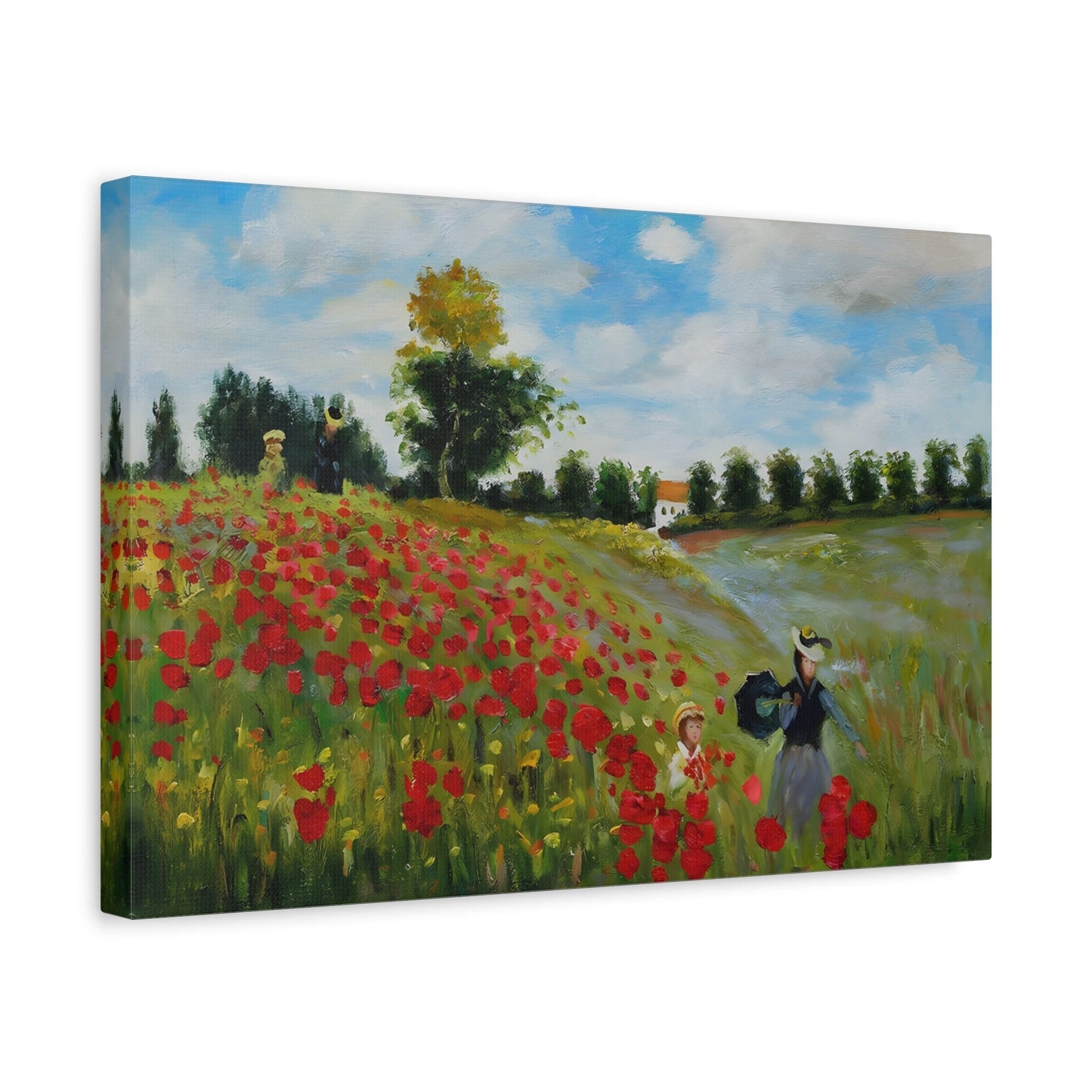 Claude Monet Poppy Field - Colorful Flowers Landscape Canvas Print