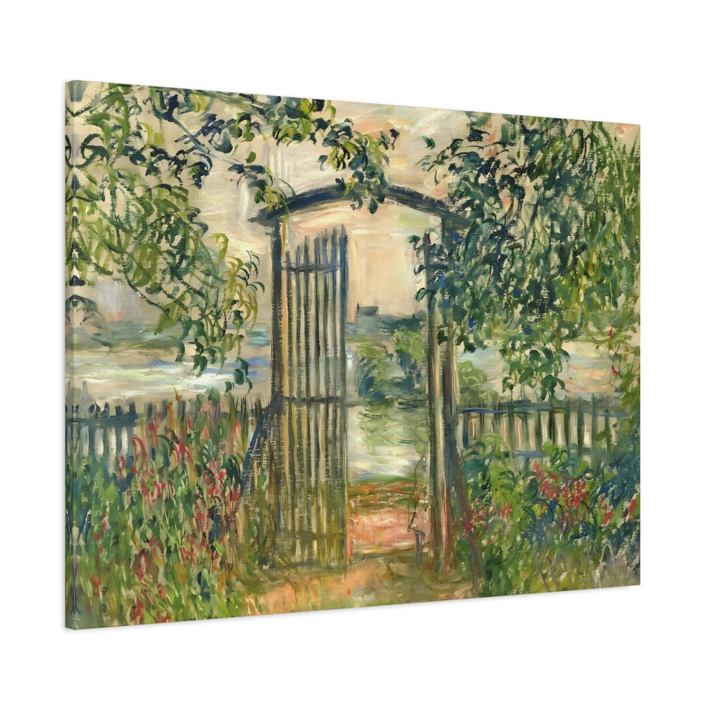 Claude Monet The Garden Gate at Vetheuil - Canvas Wall Art Reproduction