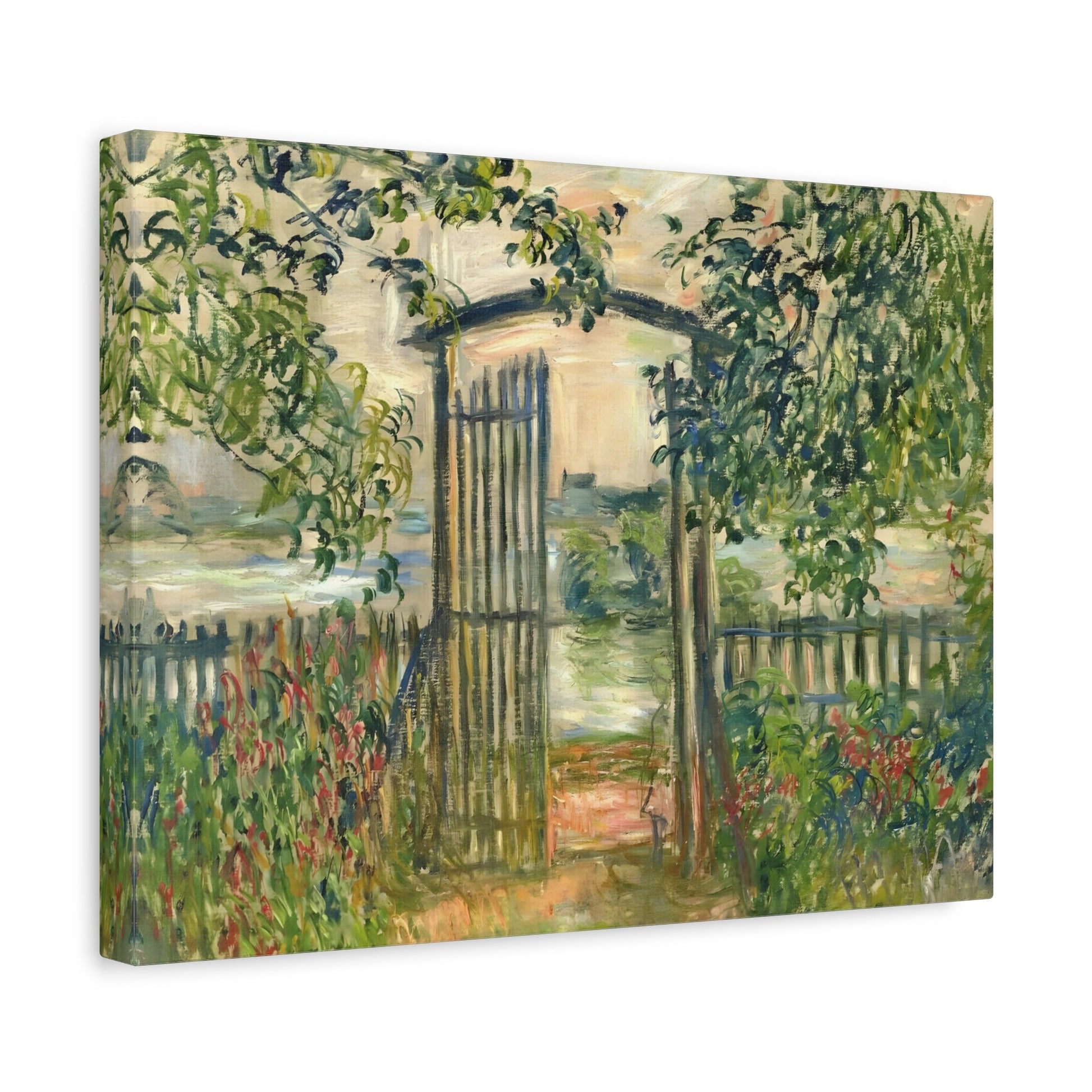 Claude Monet The Garden Gate at Vetheuil - Canvas Wall Art Reproduction