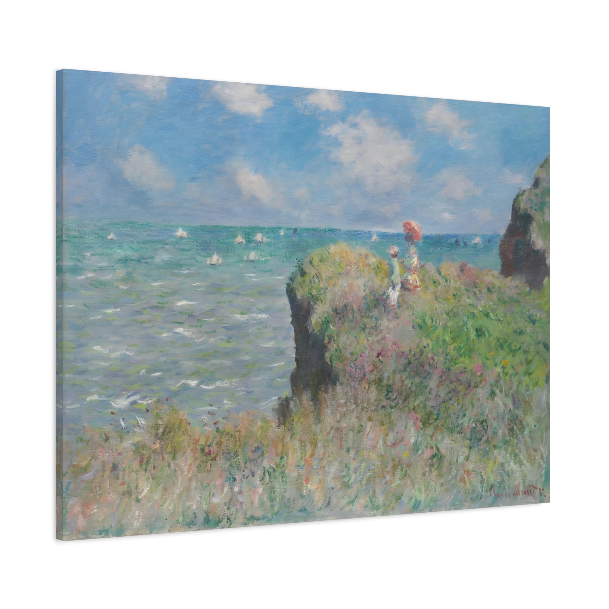Cliff Walk at Pourville Monet Landscape Canvas Wall Art Prints