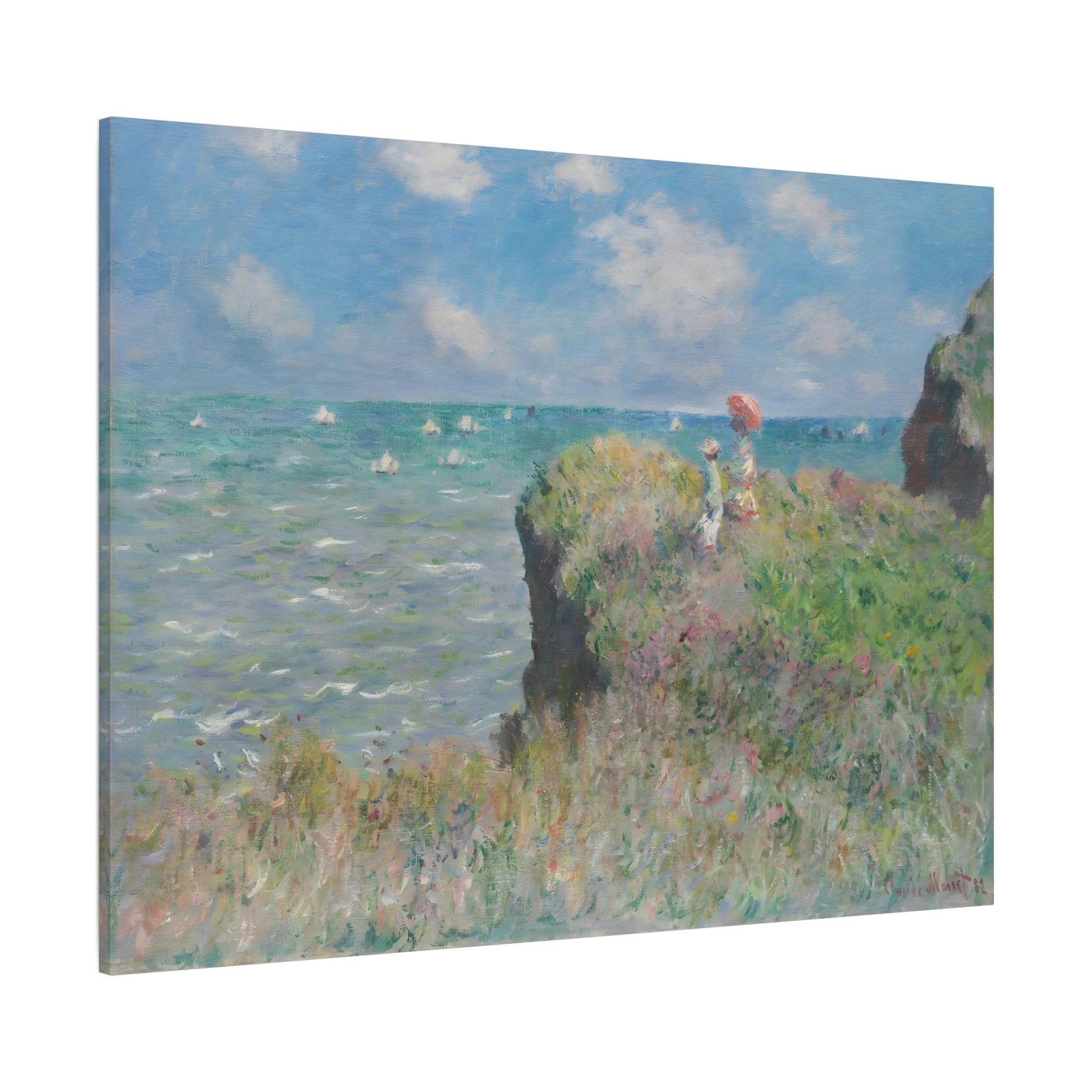 Cliff Walk at Pourville Monet Landscape Canvas Wall Art Prints