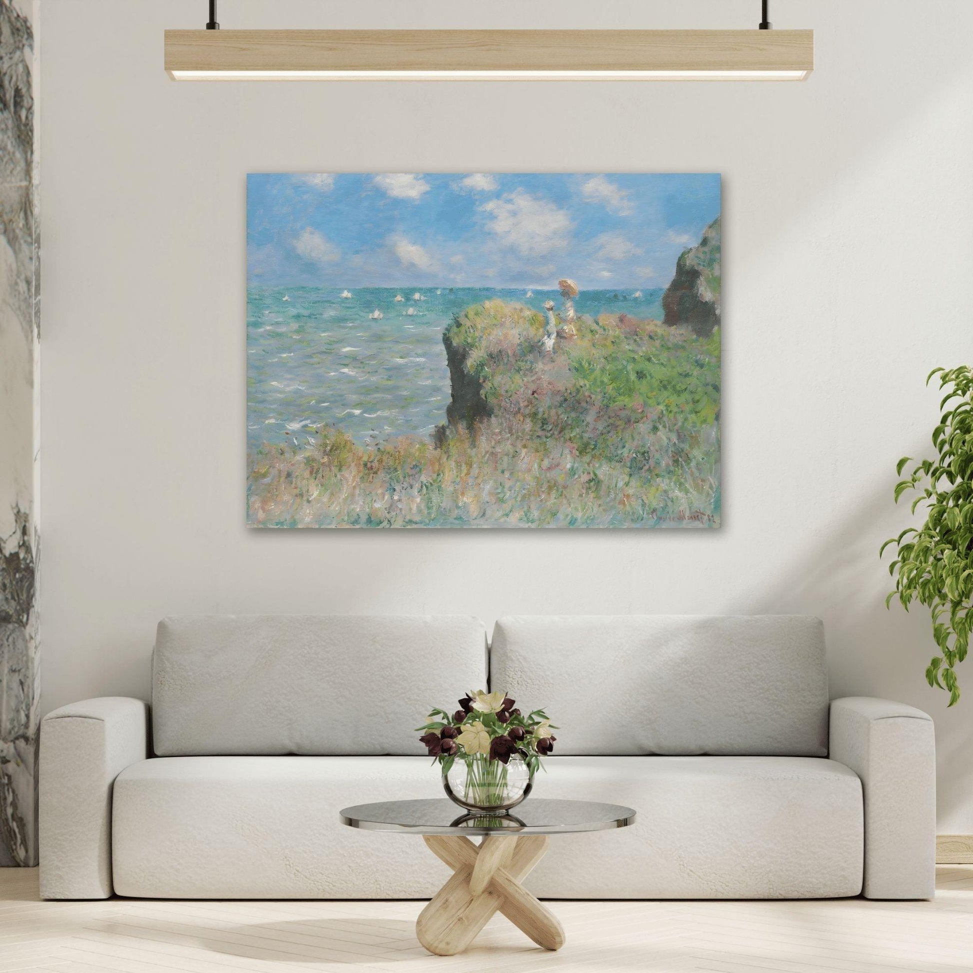 Cliff Walk at Pourville Monet Landscape Canvas Wall Art Prints