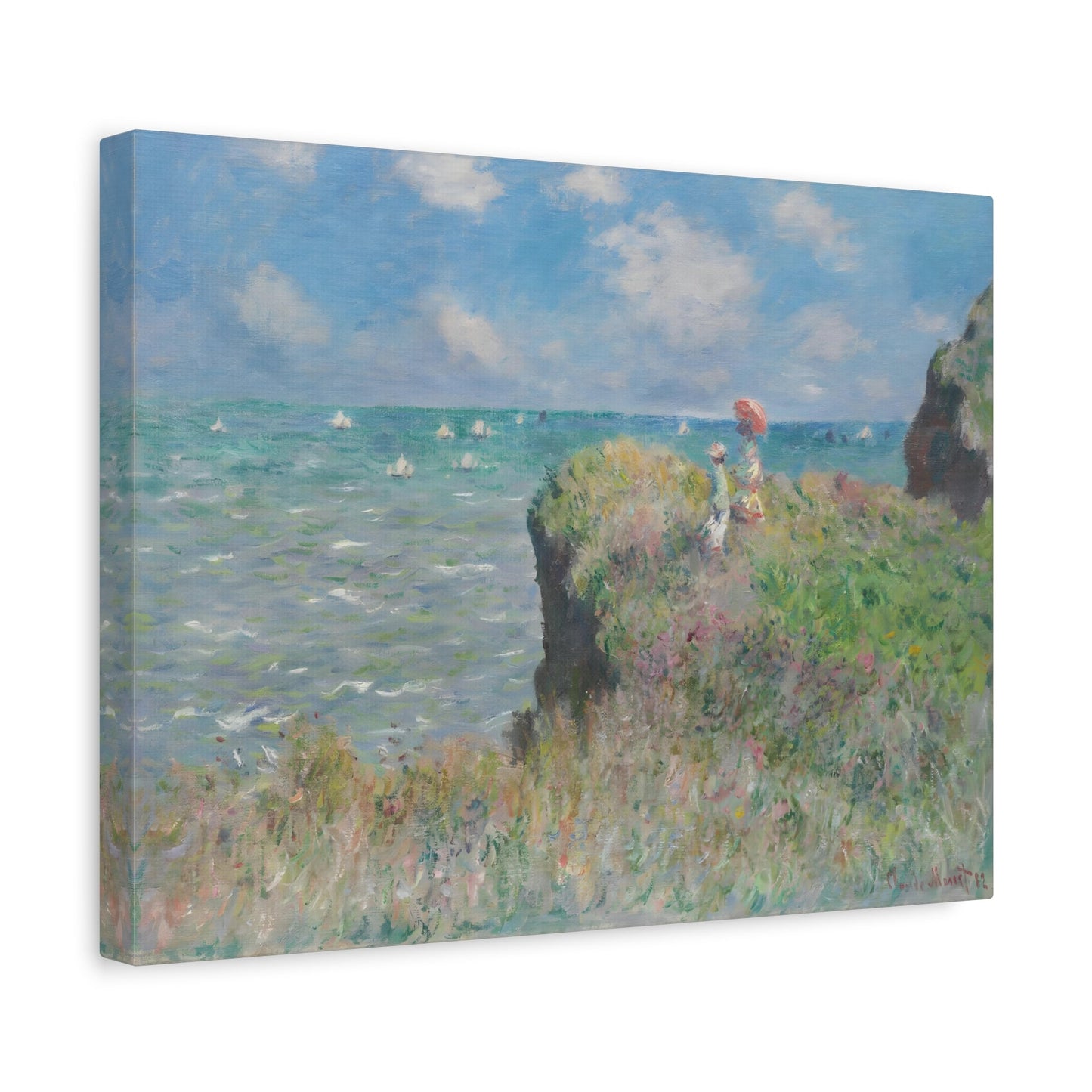 Cliff Walk at Pourville Monet Landscape Canvas Wall Art Prints