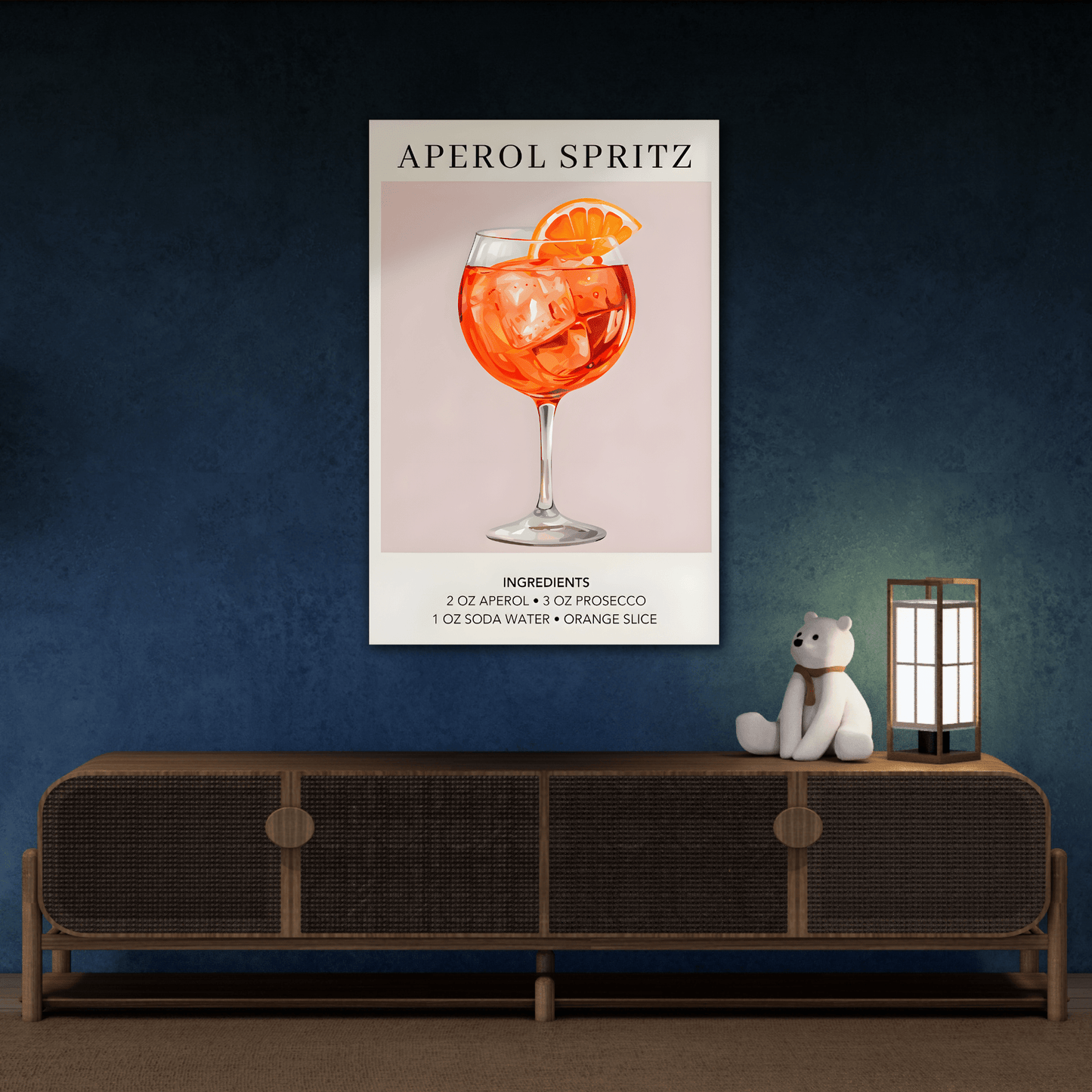 Cocktail Recipe Canvas Decor Home Bar Kitchen - Modern Wall Art Print