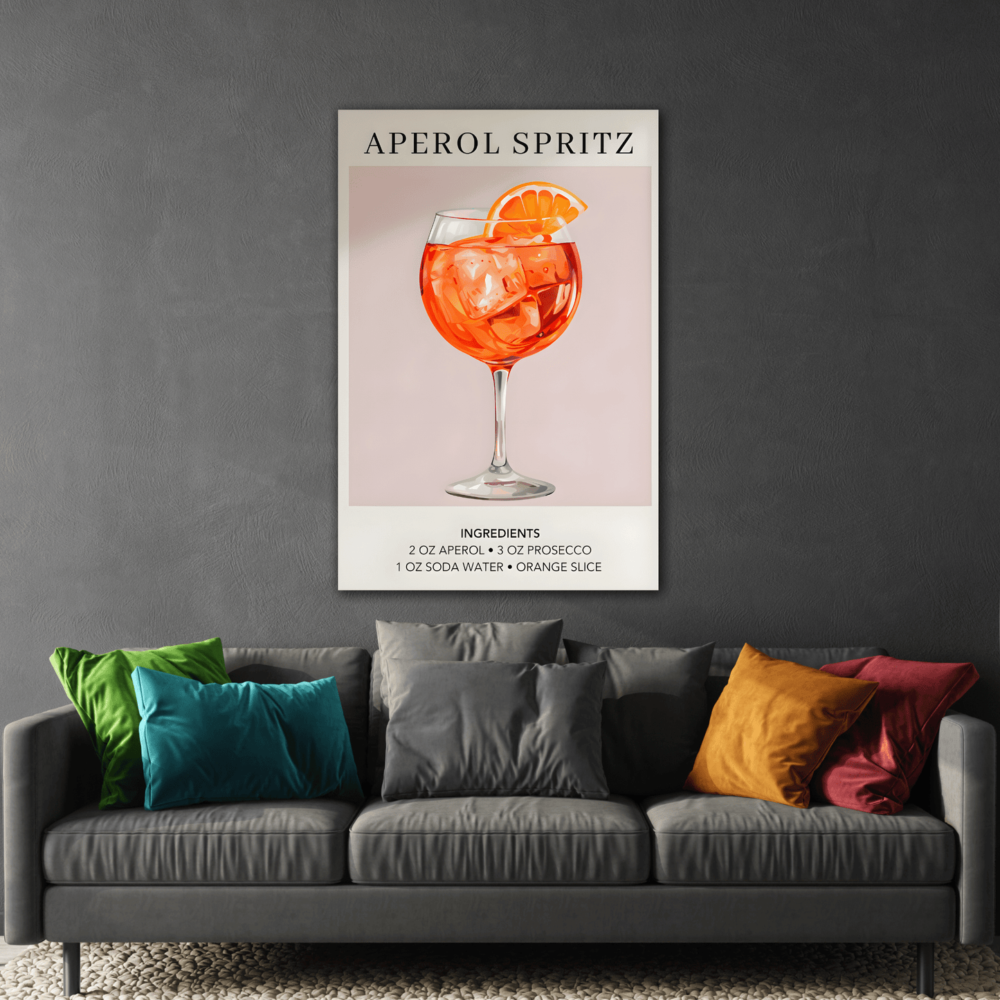 Cocktail Recipe Canvas Decor Home Bar Kitchen - Modern Wall Art Print