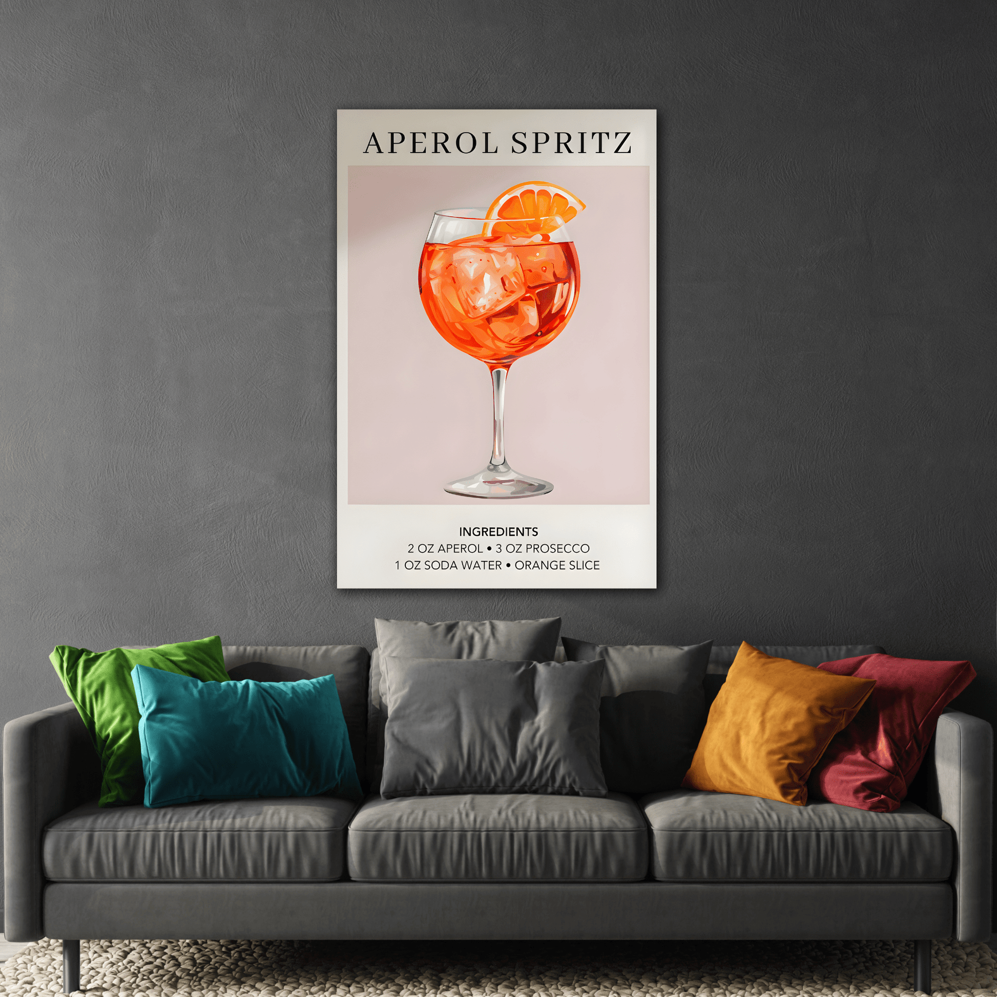 Cocktail Recipe Canvas Decor Home Bar Kitchen - Modern Wall Art Print