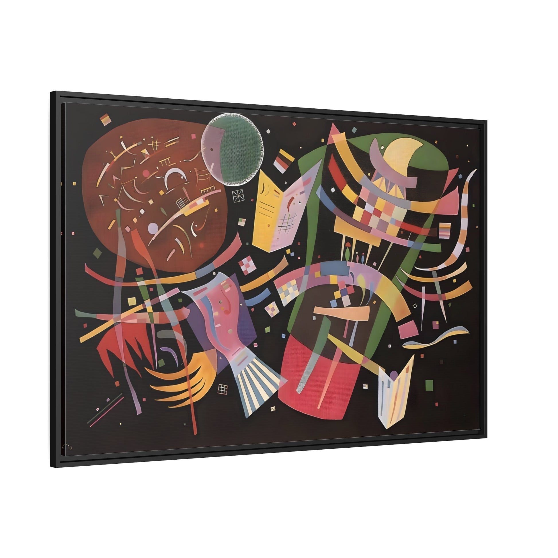 Colorful Abstract Composition X Canvas Print - Framed Kandinsky Wall Art Prints for Living Room