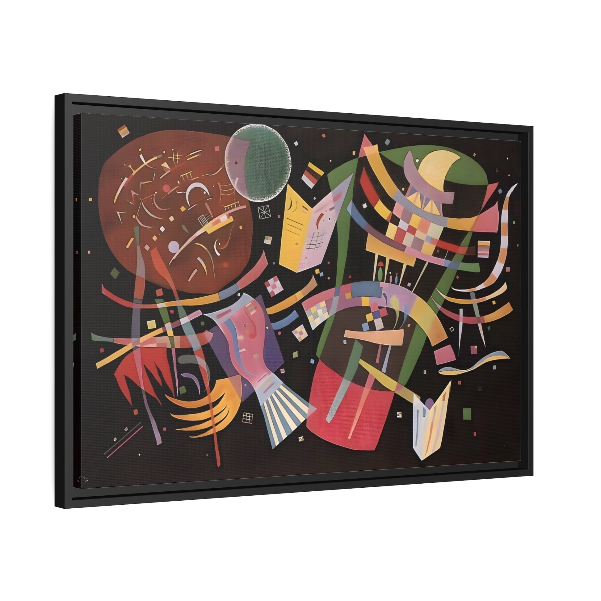 Colorful Abstract Composition X Canvas Print - Framed Kandinsky Wall Art Prints for Living Room