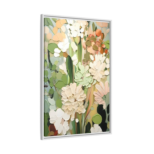 Colorful Floral Boho Canvas Art Print - Framed Decorative Wall Decor