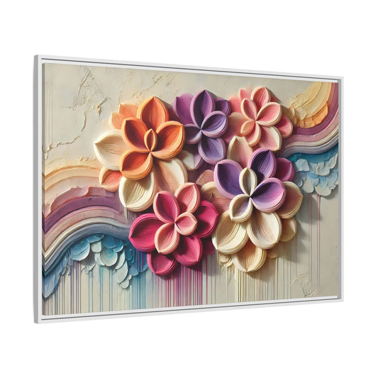 Colorful Floral Canvas Wall Art - Large 3d Flower Home Decor