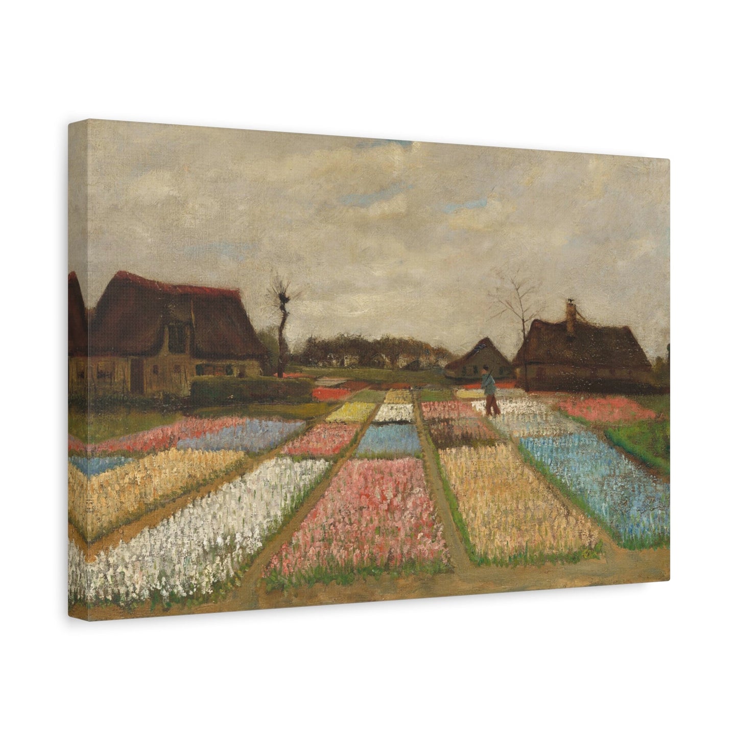 Colorful Landscape Canvas Print - Bulb Fields Wall Art by Van Gogh