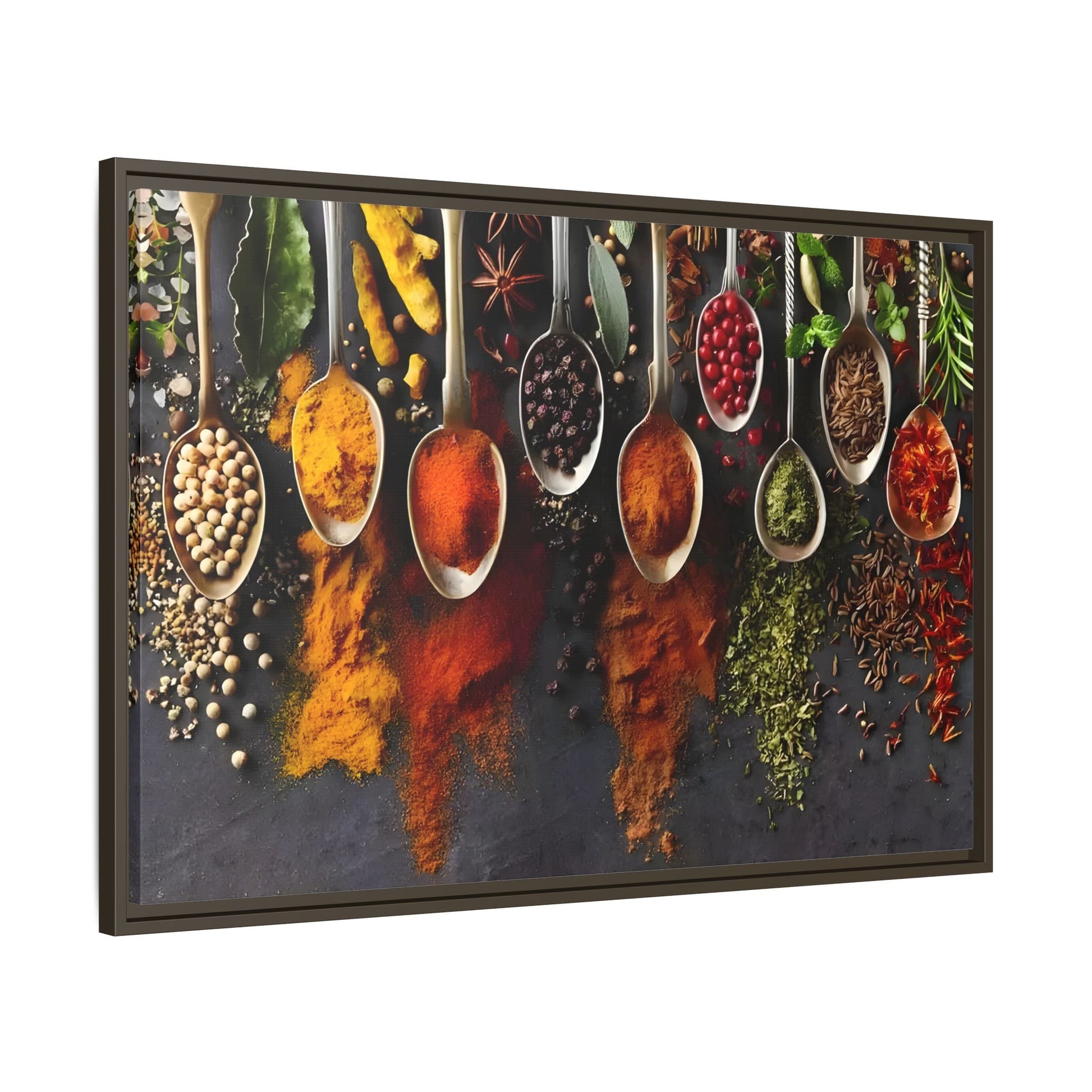 Colorful Spices Canvas Wall Art Print - Framed Kitchen Paintings Decor