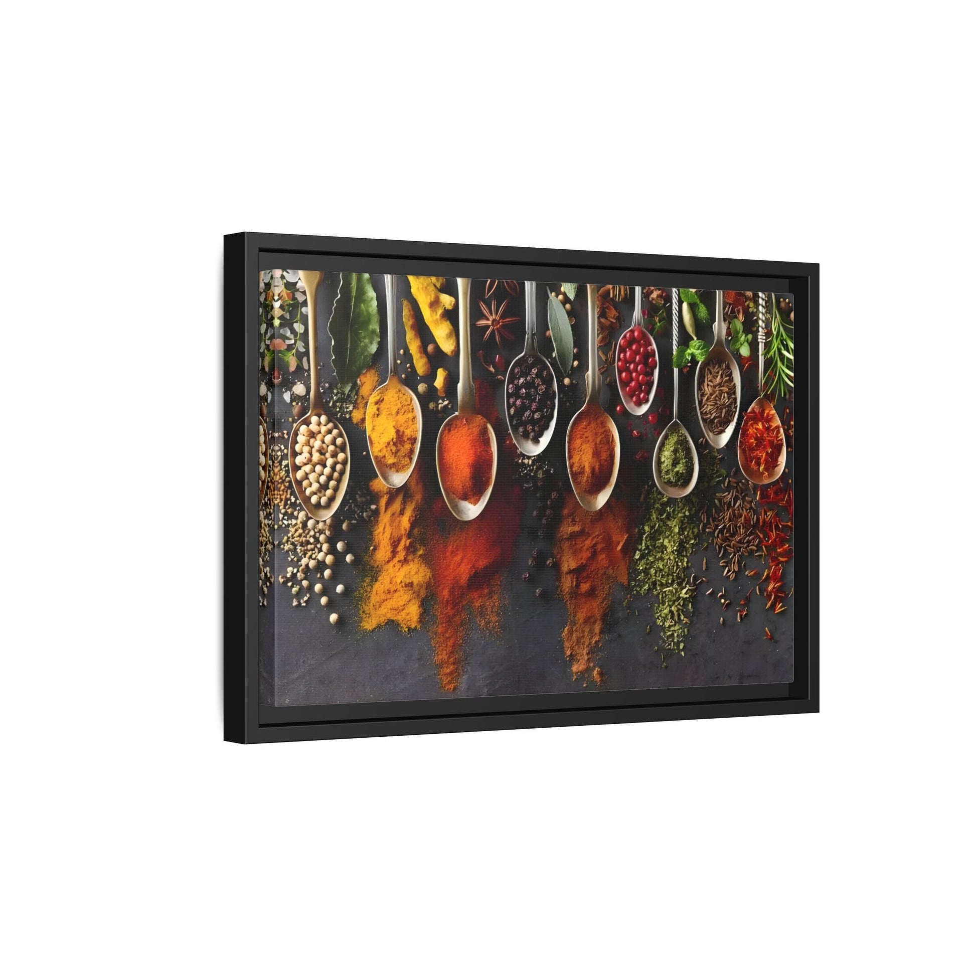 Colorful Spices Canvas Wall Art Print - Framed Kitchen Paintings Decor