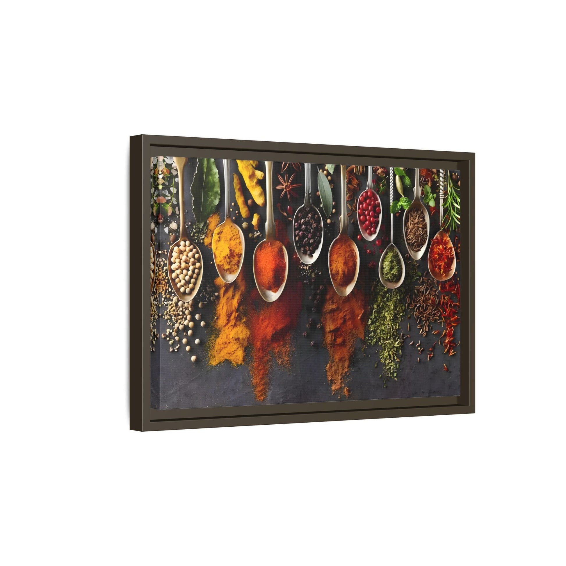 Colorful Spices Canvas Wall Art Print - Framed Kitchen Paintings Decor