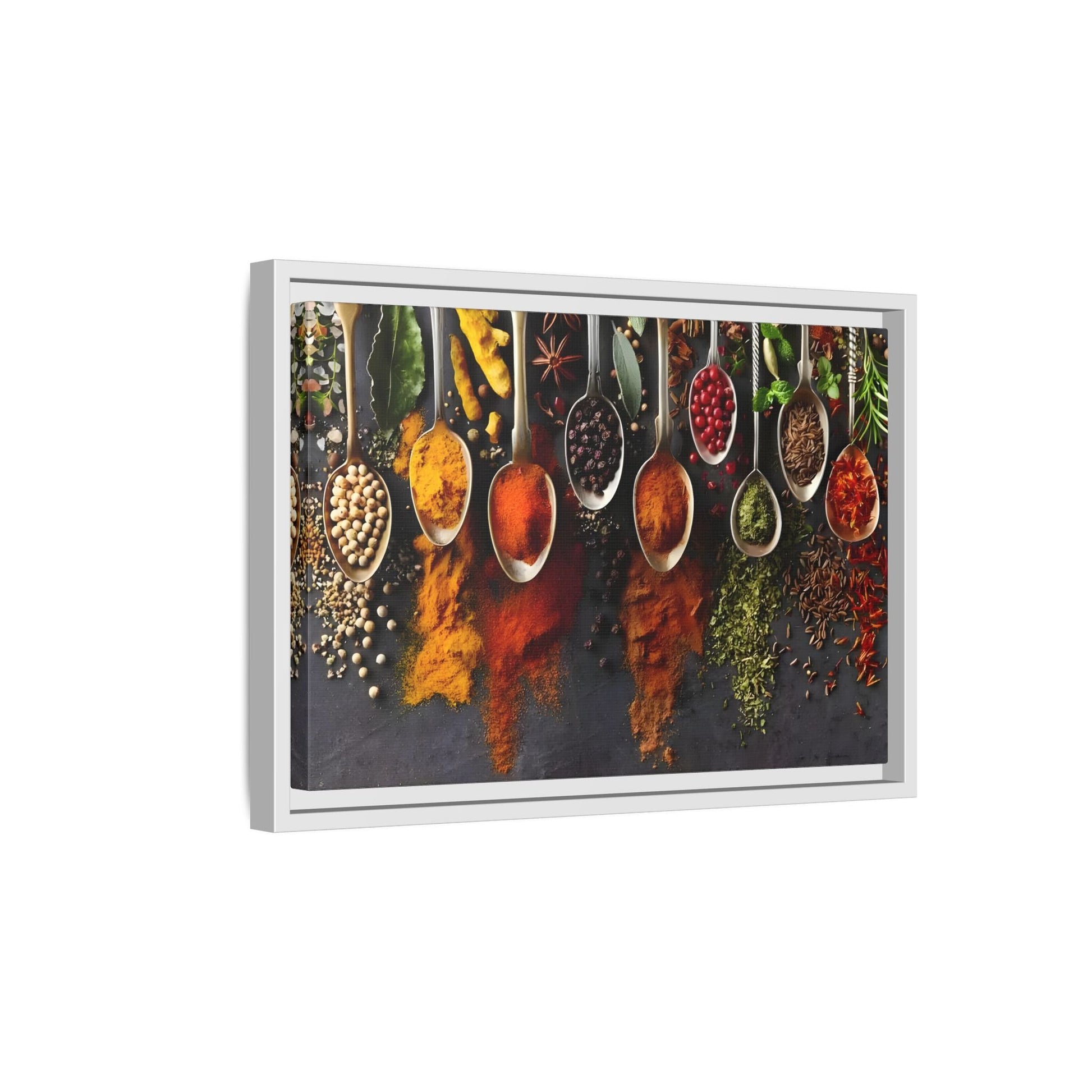 Colorful Spices Canvas Wall Art Print - Framed Kitchen Paintings Decor