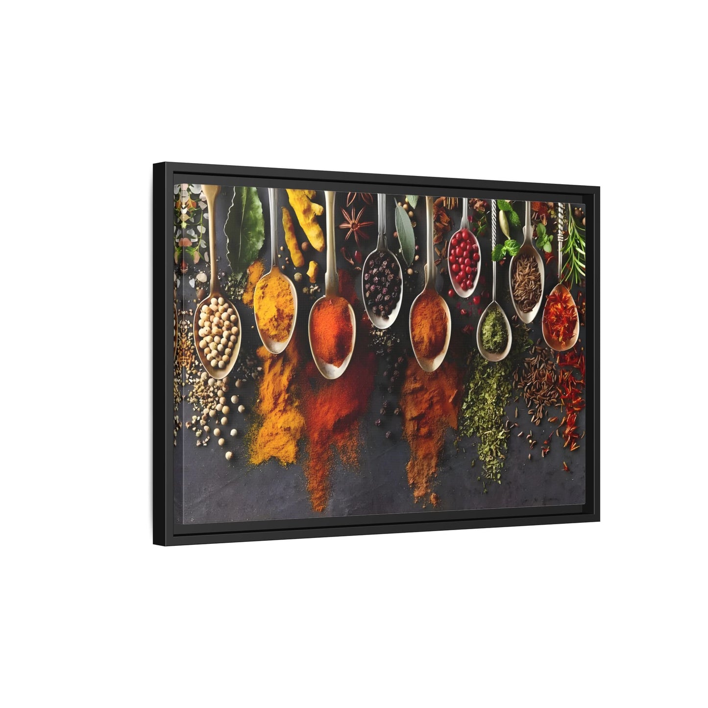 Colorful Spices Canvas Wall Art Print - Framed Kitchen Paintings Decor