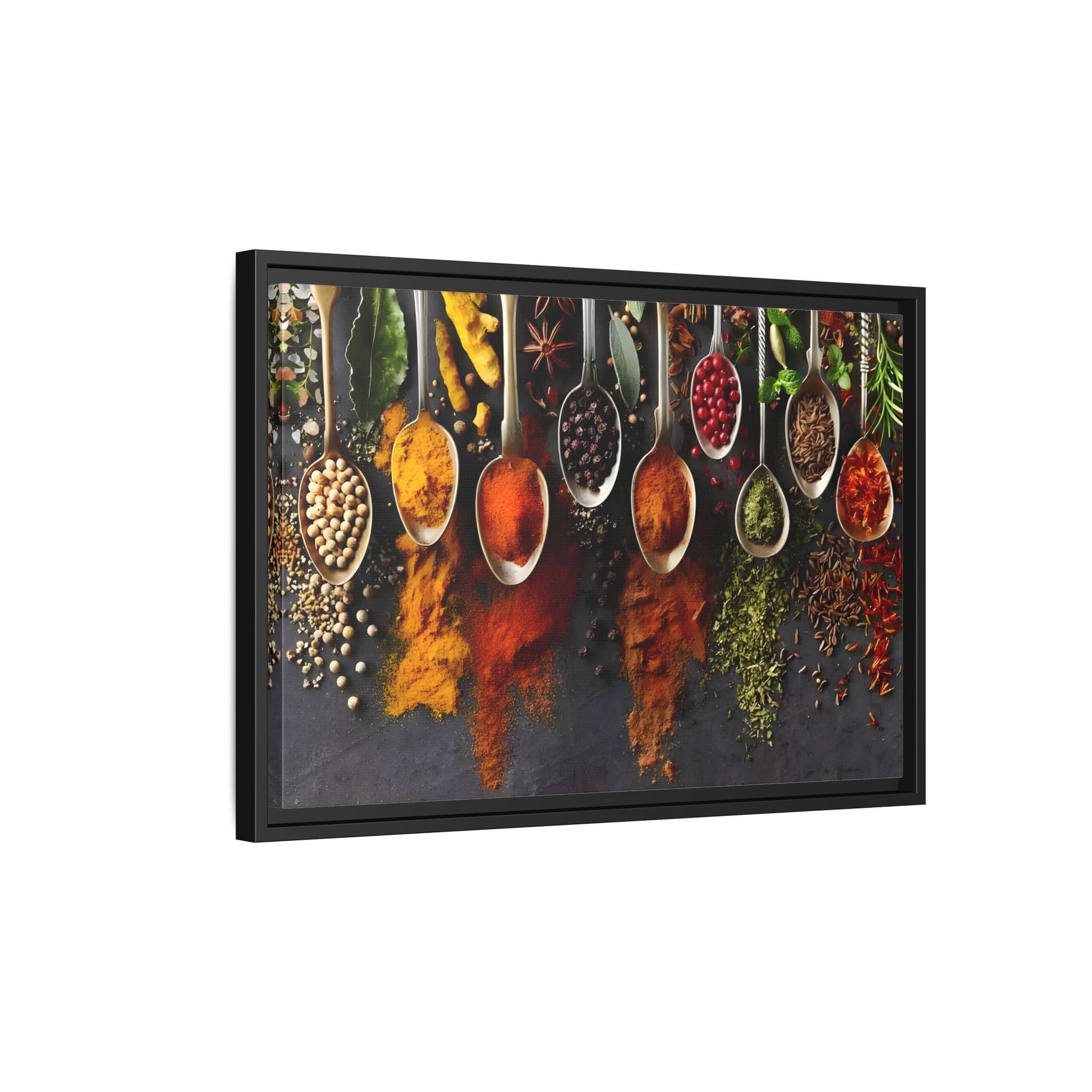 Colorful Spices Canvas Wall Art Print - Framed Kitchen Paintings Decor