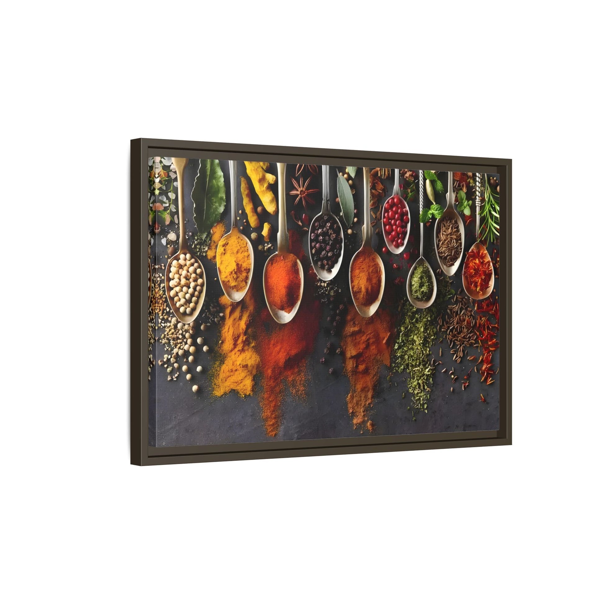 Colorful Spices Canvas Wall Art Print - Framed Kitchen Paintings Decor