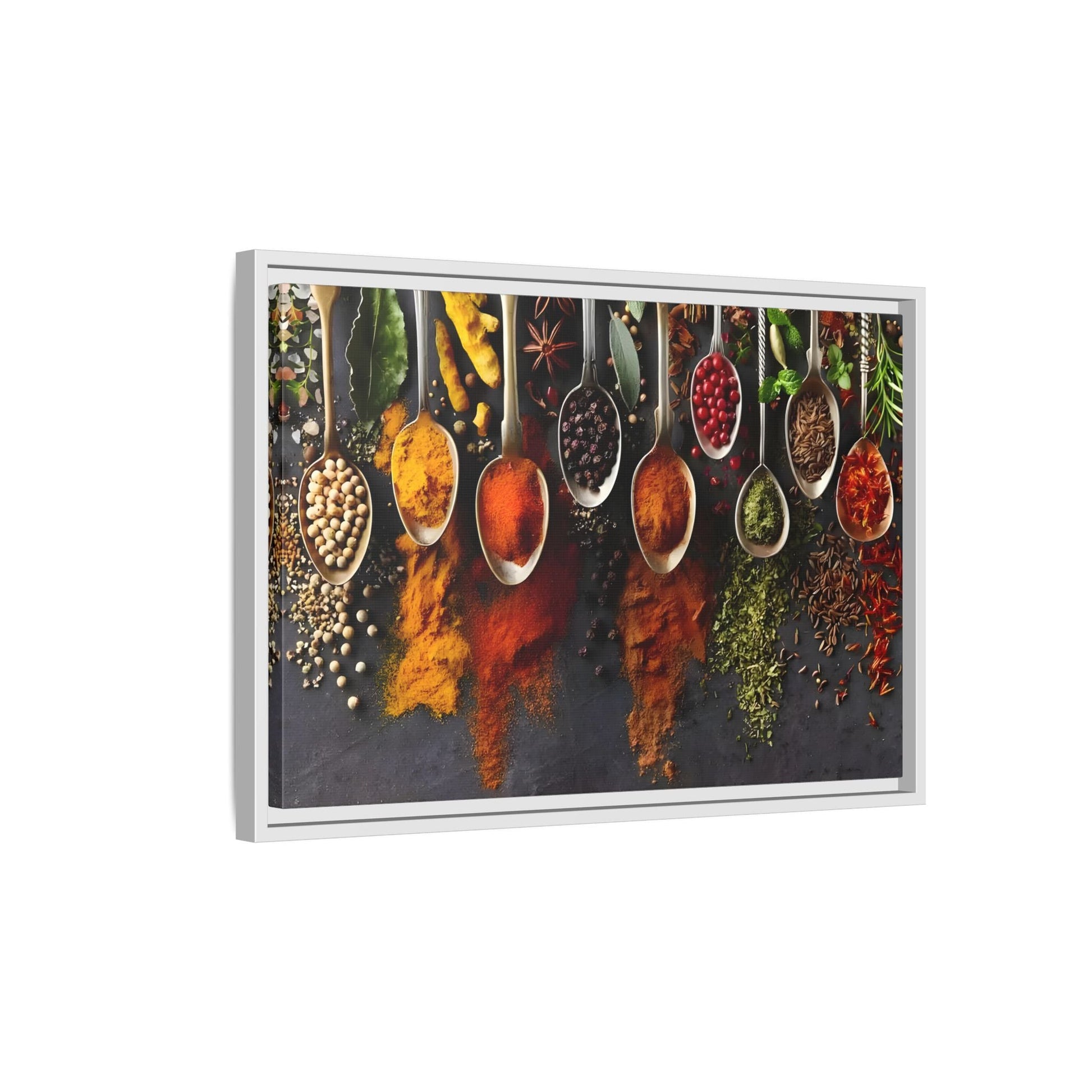 Colorful Spices Canvas Wall Art Print - Framed Kitchen Paintings Decor