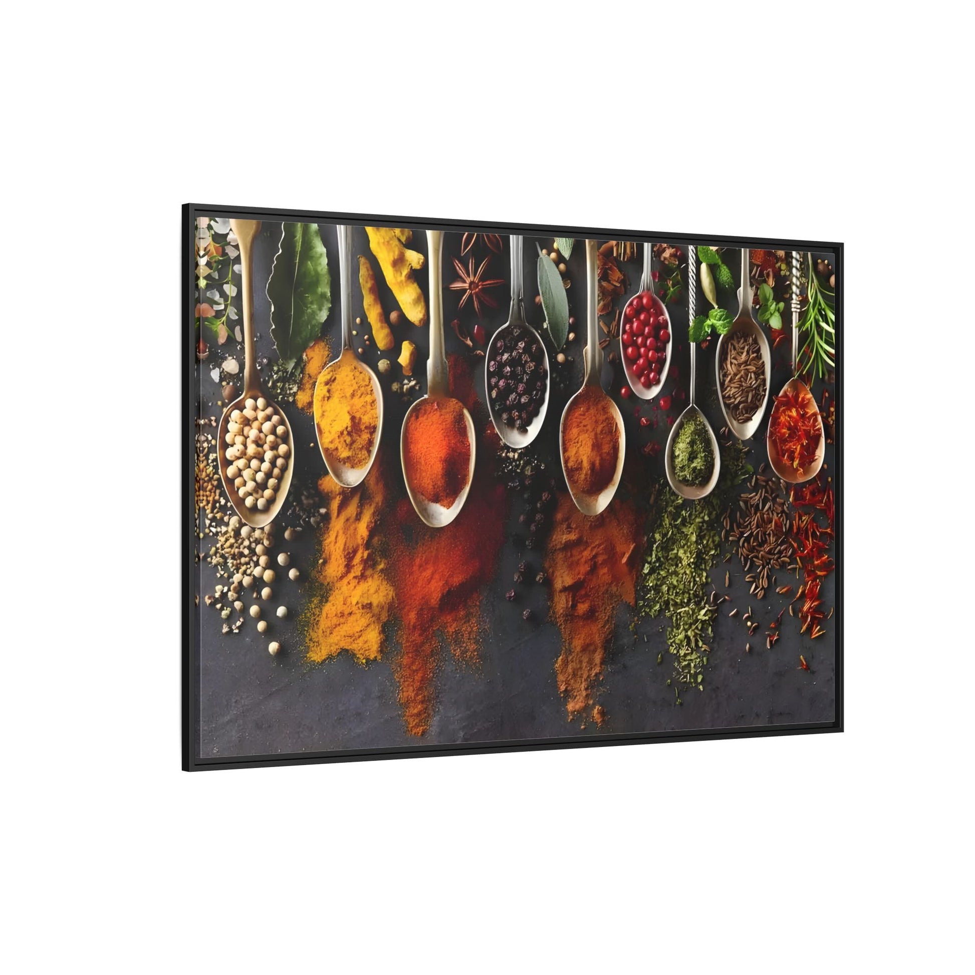 Colorful Spices Canvas Wall Art Print - Framed Kitchen Paintings Decor
