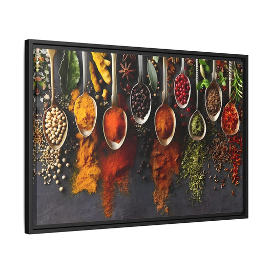 Colorful Spices Canvas Wall Art Print - Framed Kitchen Paintings Decor