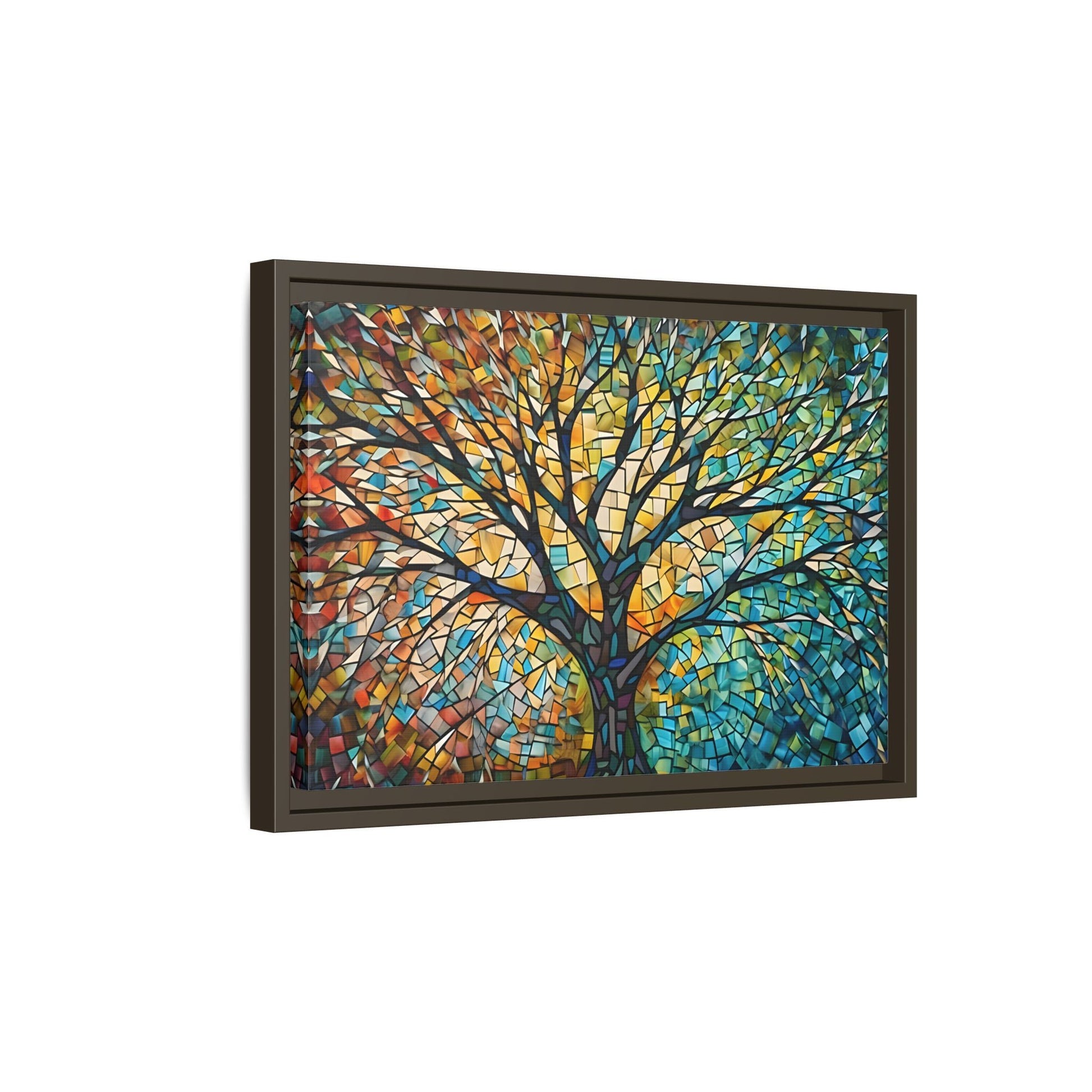Colorful Tree of Life Large Framed Mosaic Canvas Wall Art