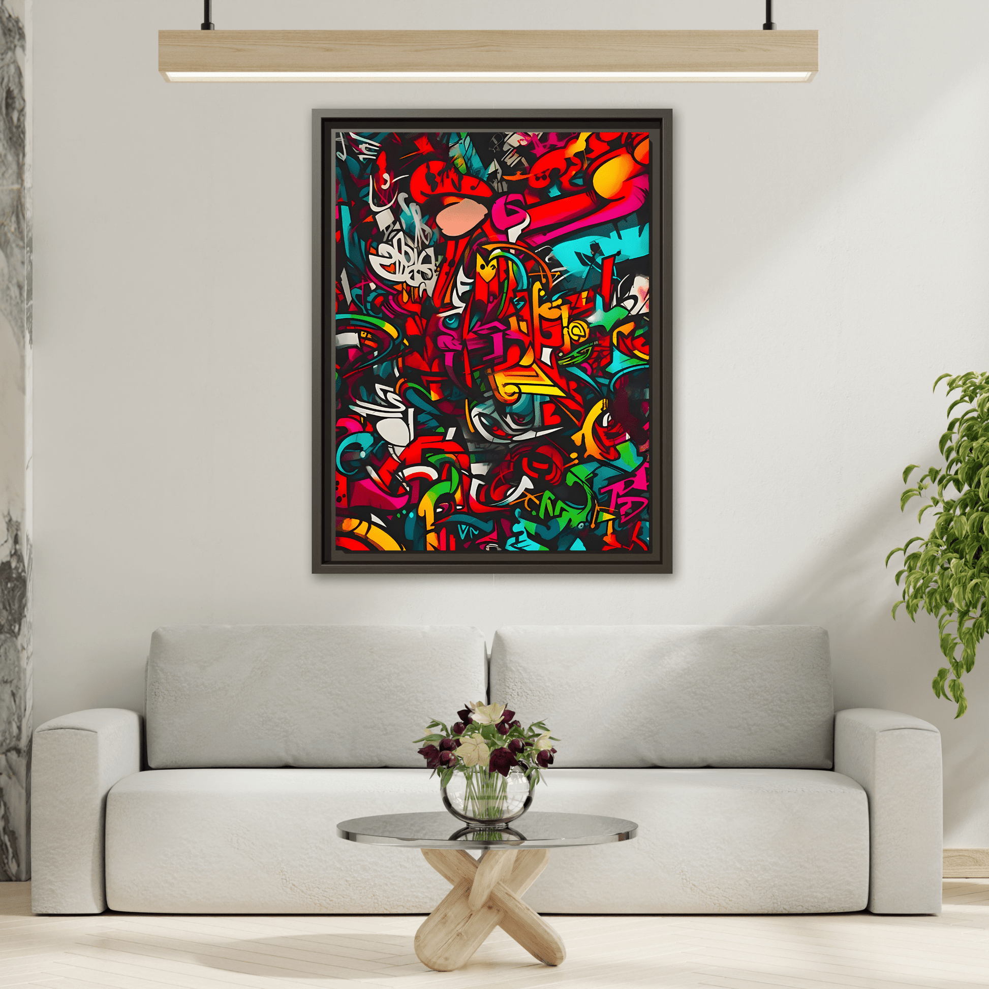 Colorful Urban Graffiti Canvas Art - Framed Wall Decor