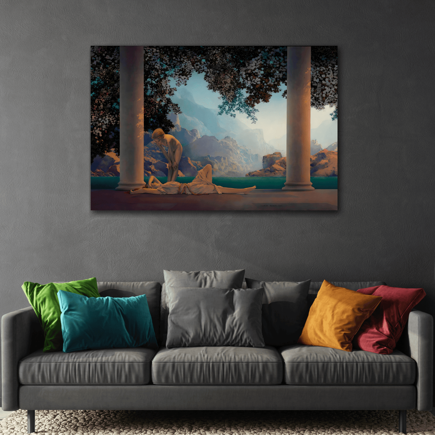 Daybreak Artist Landscape Canvas Wall Art - Famous Romantic Parrish Print