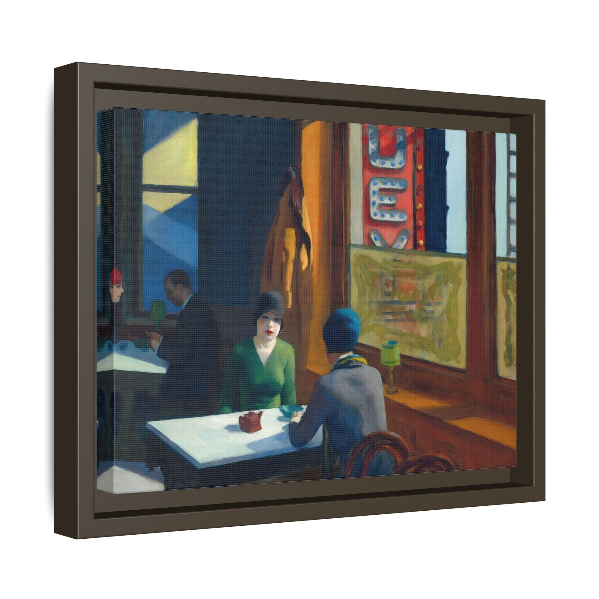 Diner Cafe Canvas Wall Art Print - Chop Suey Hopper Colorful Artwork