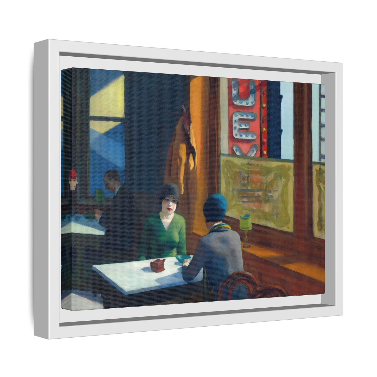 Diner Cafe Canvas Wall Art Print - Chop Suey Hopper Colorful Artwork