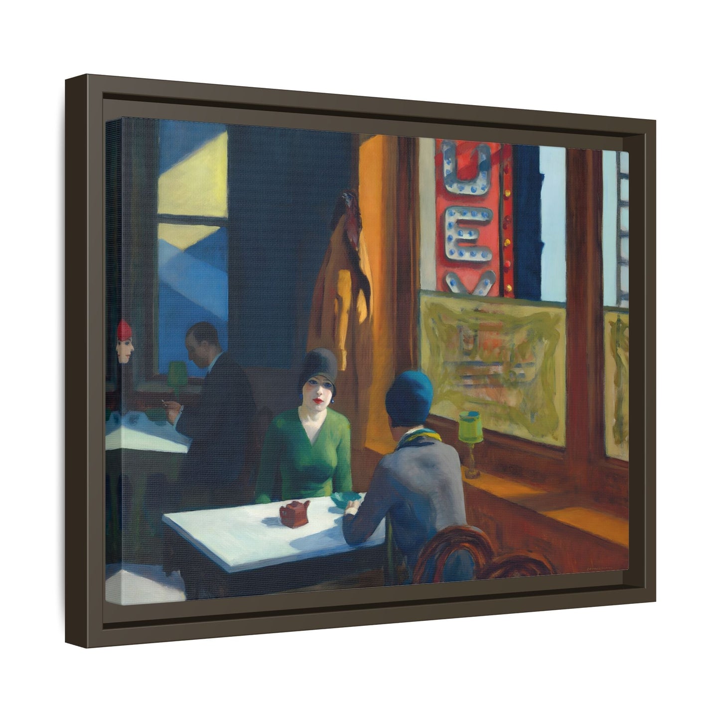 Diner Cafe Canvas Wall Art Print - Chop Suey Hopper Colorful Artwork