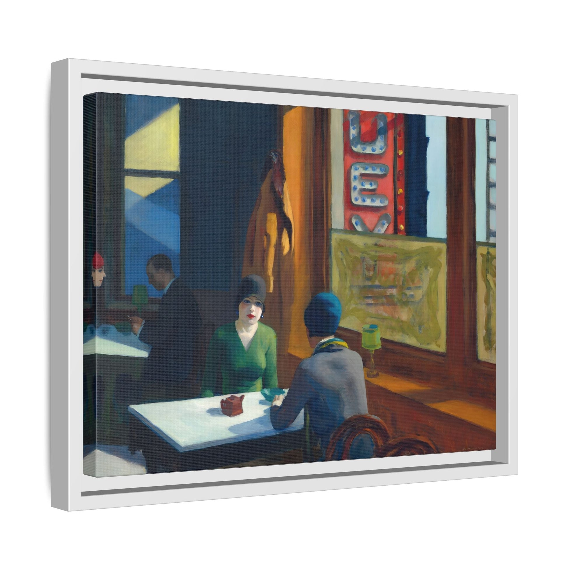 Diner Cafe Canvas Wall Art Print - Chop Suey Hopper Colorful Artwork