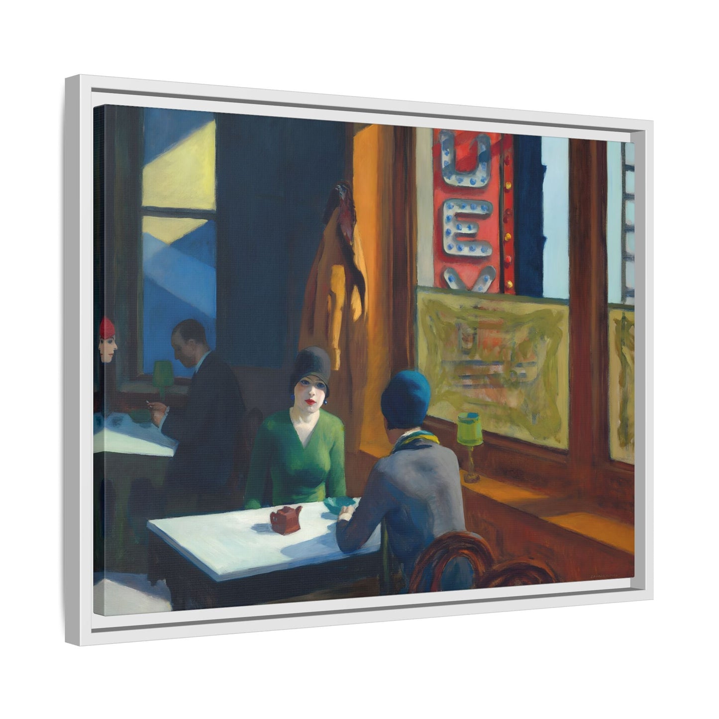 Diner Cafe Canvas Wall Art Print - Chop Suey Hopper Colorful Artwork
