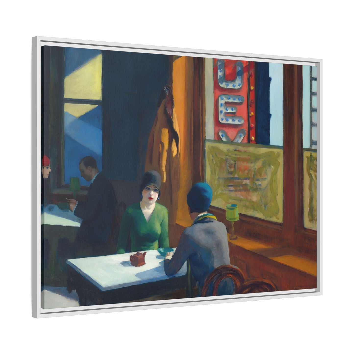 Diner Cafe Canvas Wall Art Print - Chop Suey Hopper Colorful Artwork