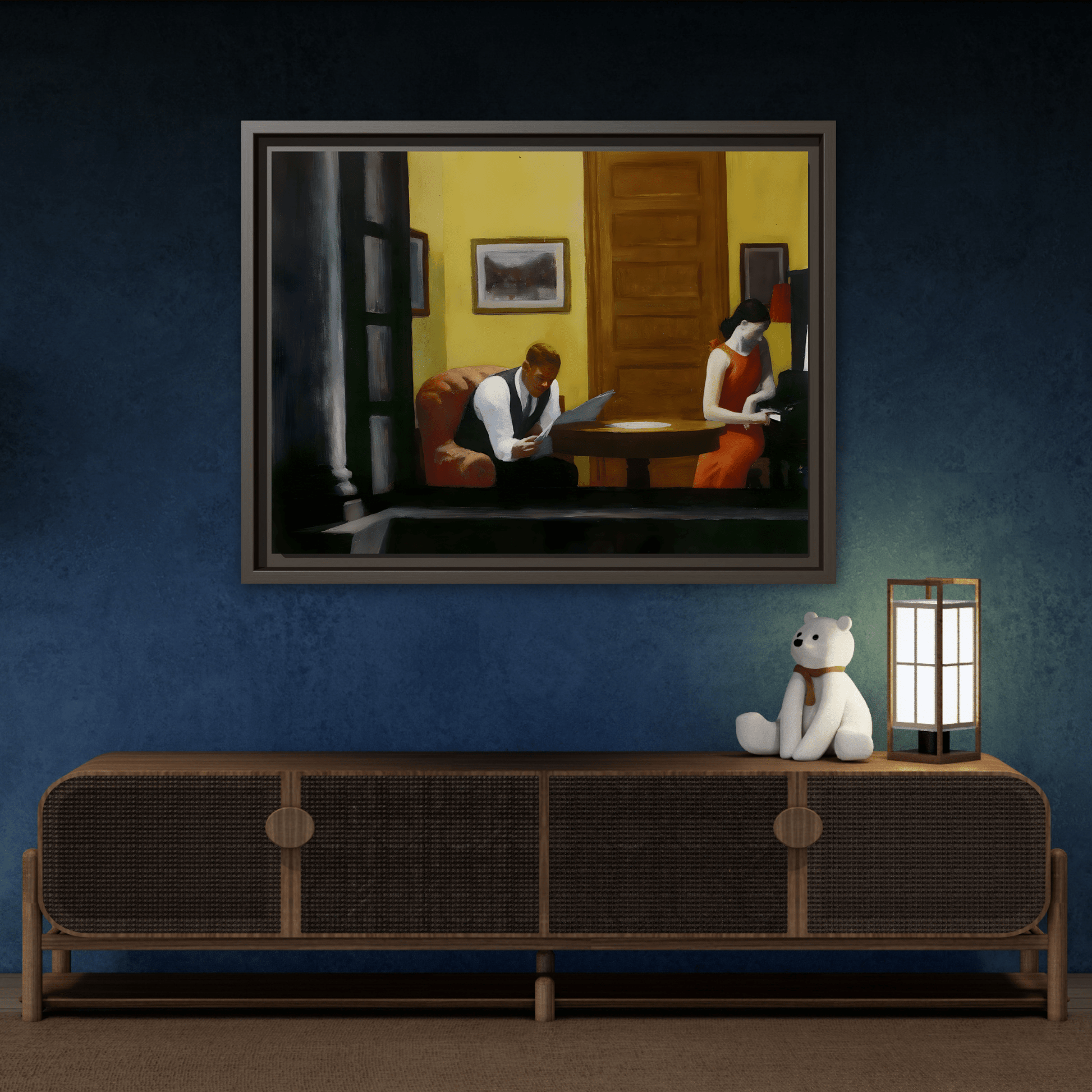 Diner Cafe Canvas Wall Art Print - Chop Suey Hopper Colorful Artwork