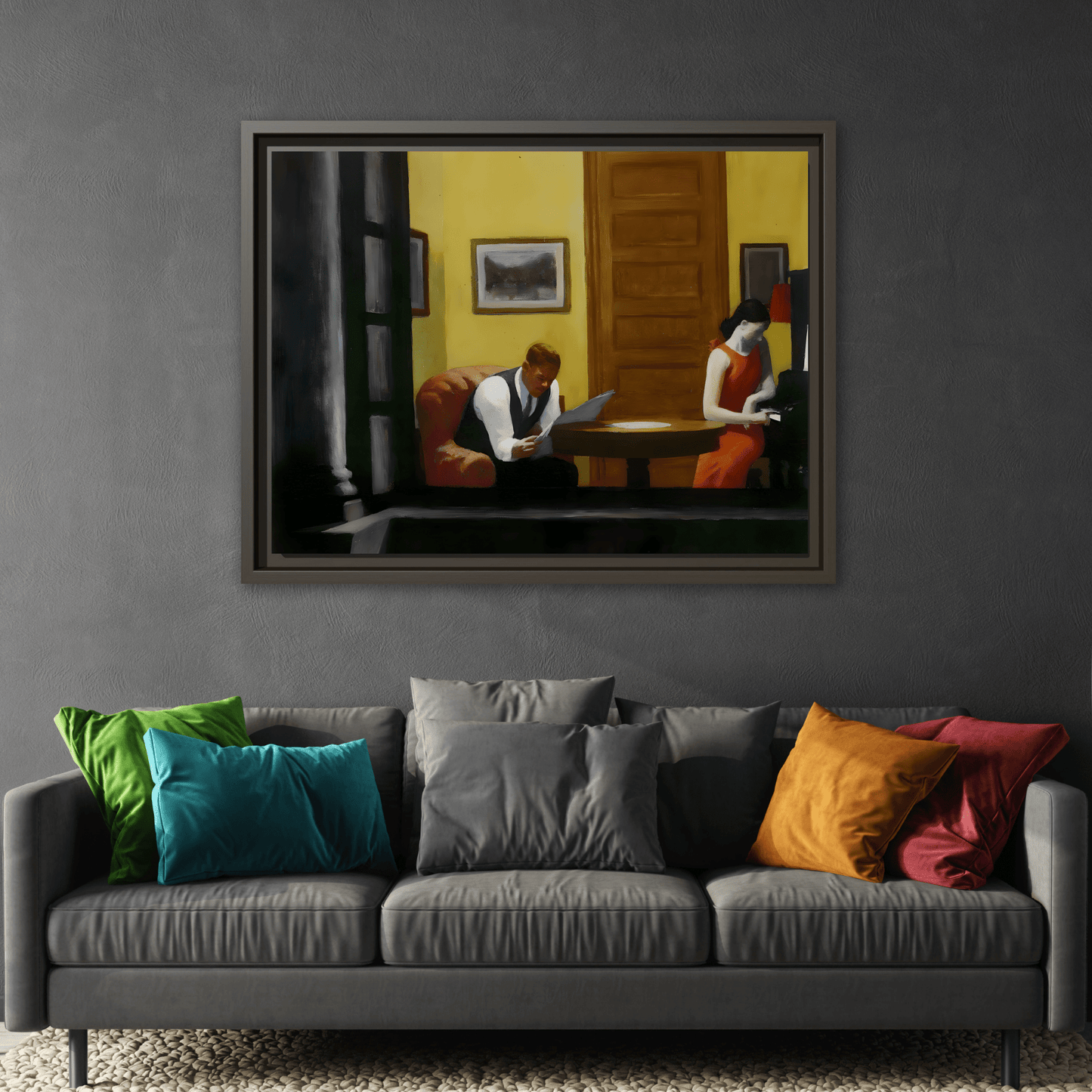 Diner Cafe Canvas Wall Art Print - Chop Suey Hopper Colorful Artwork