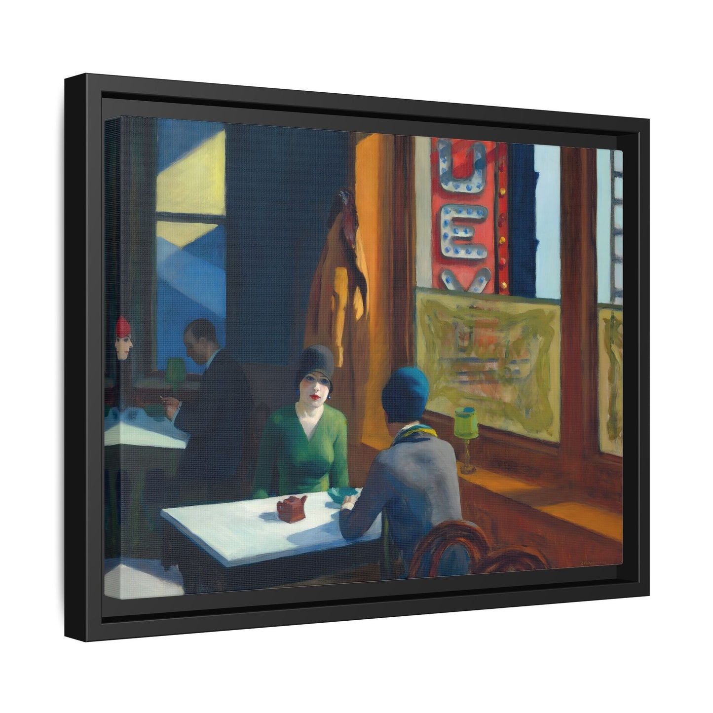 Diner Cafe Canvas Wall Art Print - Chop Suey Hopper Colorful Artwork