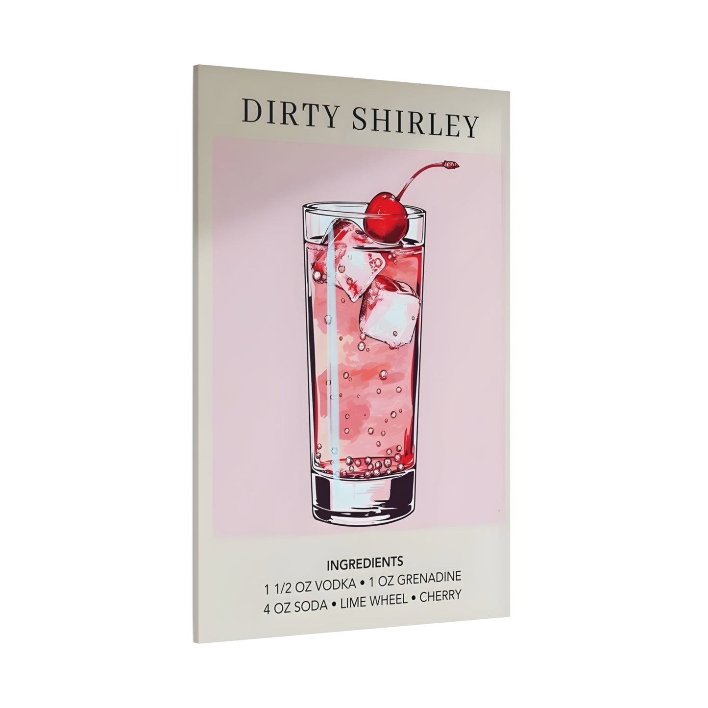 Dirty Shirley Canvas Wall Art - Cocktail Wedding Sophisticated Drink