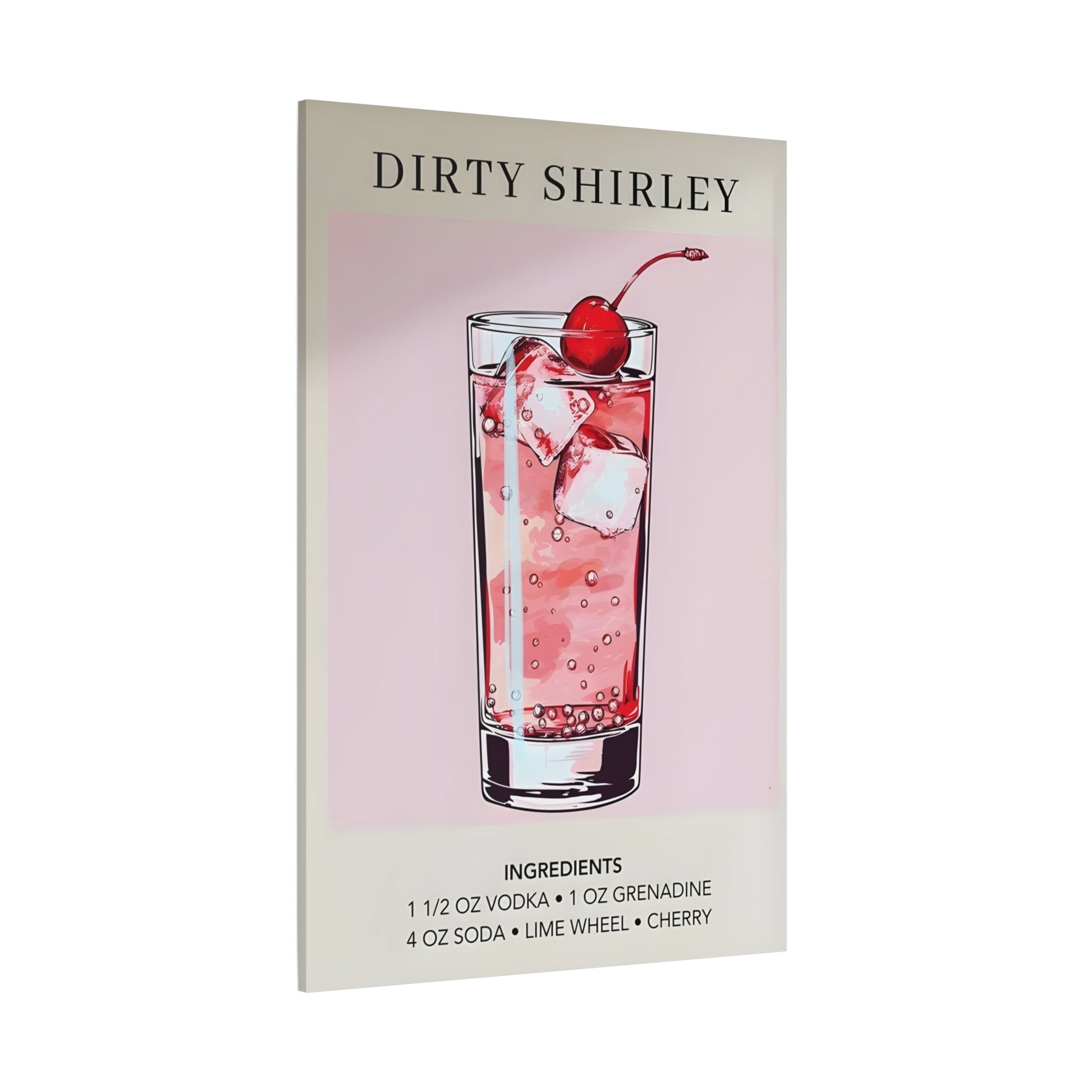 Dirty Shirley Canvas Wall Art - Cocktail Wedding Sophisticated Drink