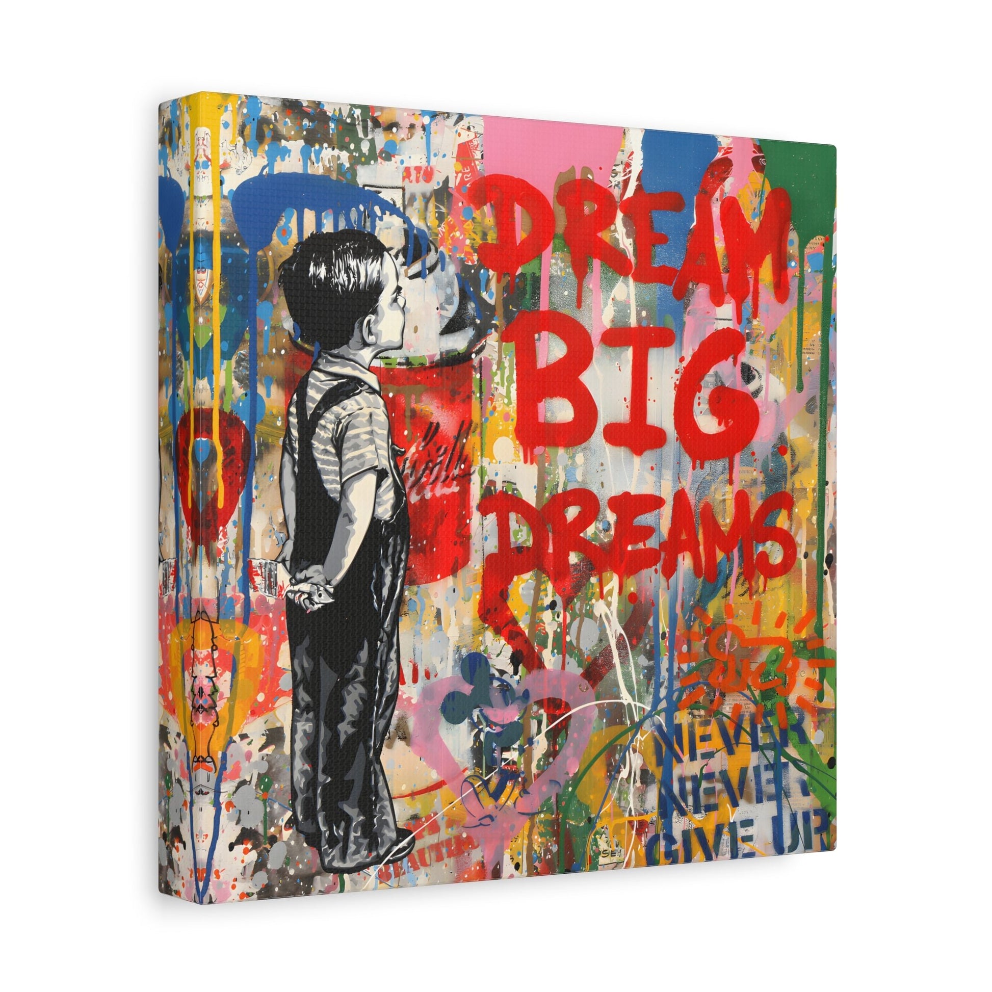 Dream Big Graffiti Pop Wall Art Canvas Painting Print